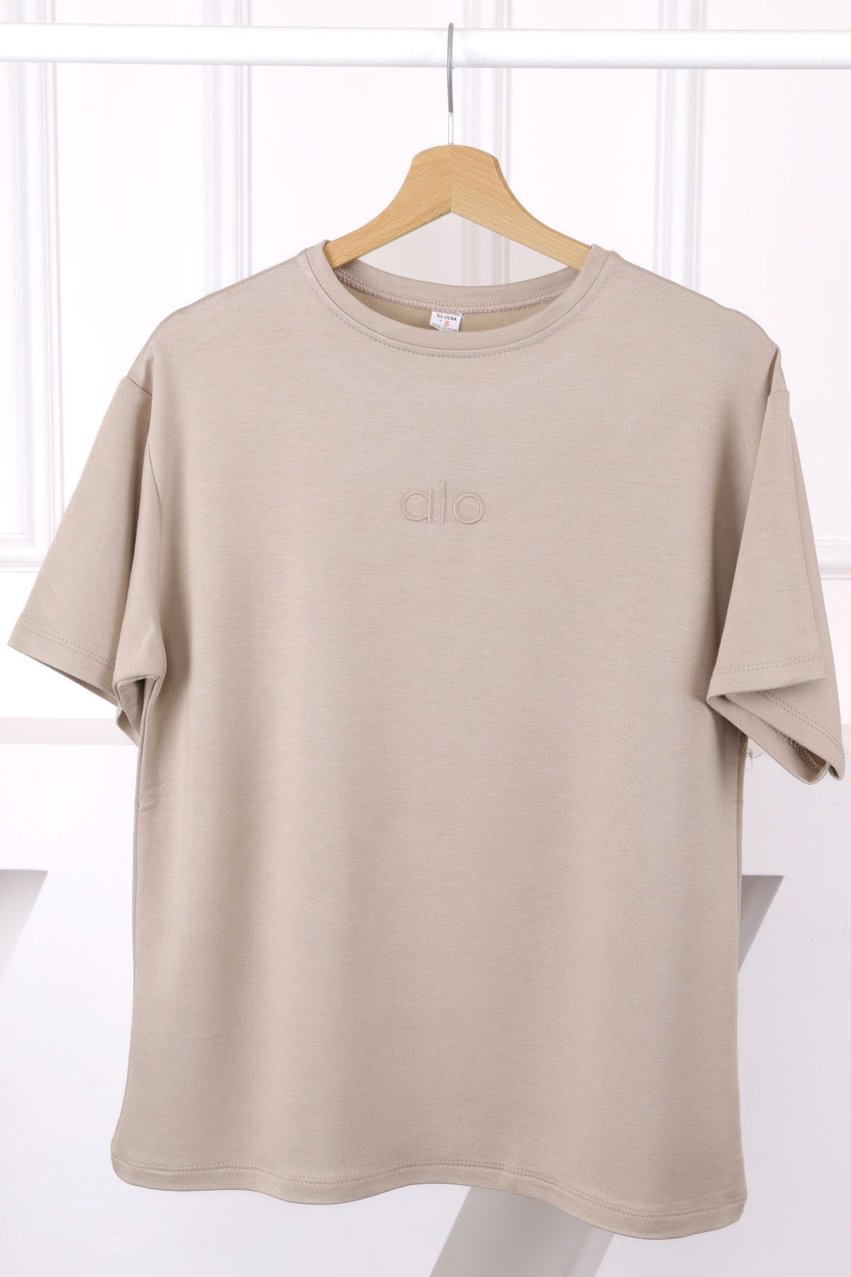 İmajButik Vizon Nakışlı Kısa Kol Modal T-Shirt