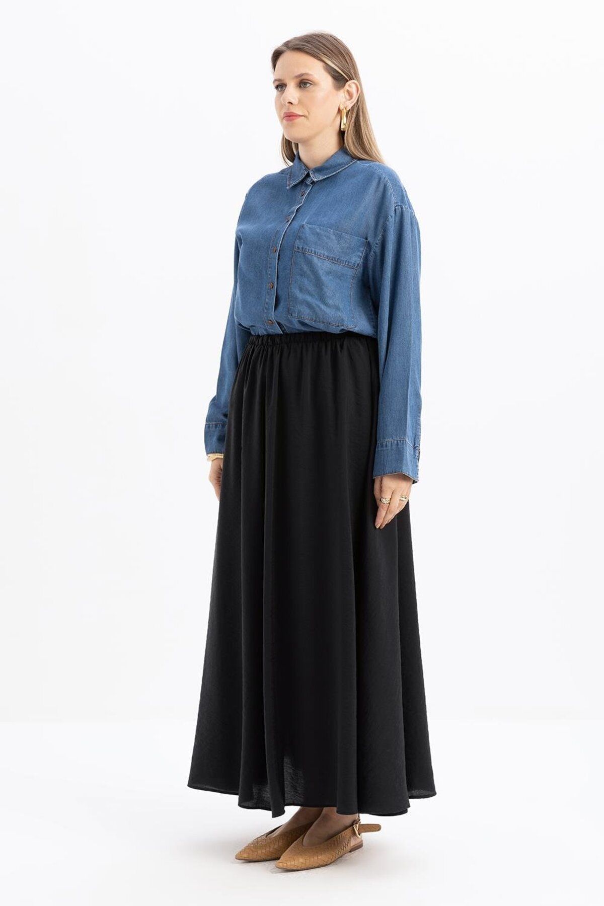 ALLDAY-Black-Elastic Basic Skirt 2