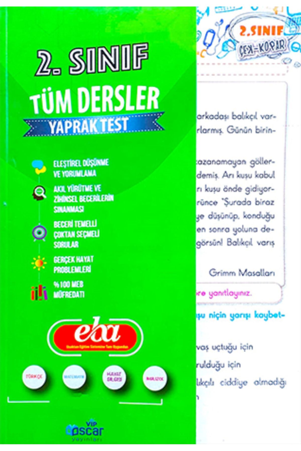 Harika Çocuk Yayınları 2.Sınıf Tüm Dersler Çek Kopar Yaprak Test - Tatil Kitabı Tekrar Testi