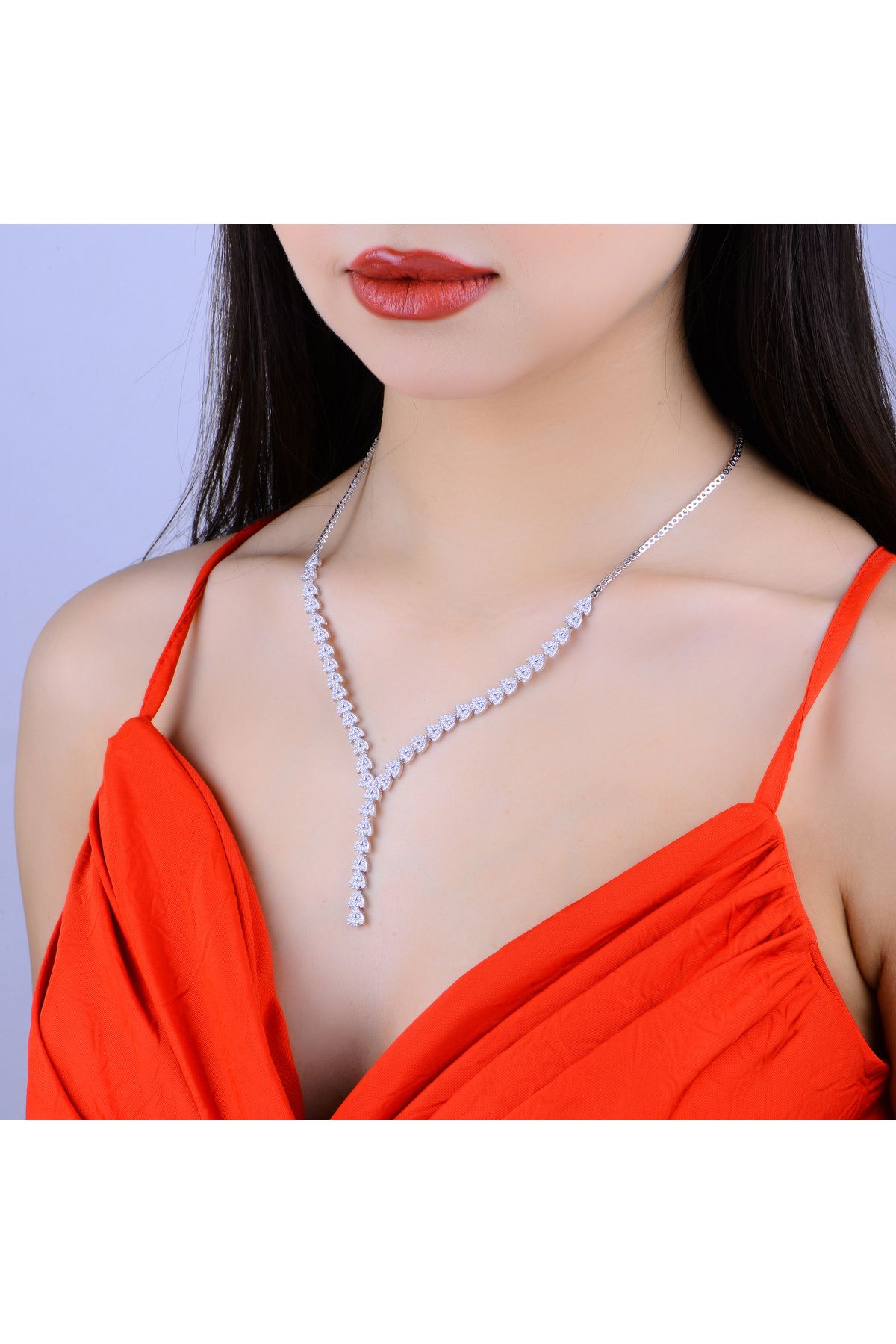 BARIŞ TAKI 925 AYAR GÜMÜŞ BUĞDAY MODELİ SALKIM SU YOLU ZARİF KOLYE