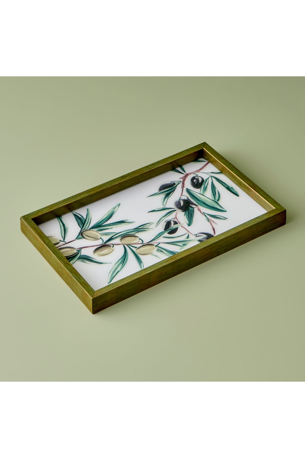 Bella Maison Olive Dekoratif Tepsi Yeşil (22x37 cm)