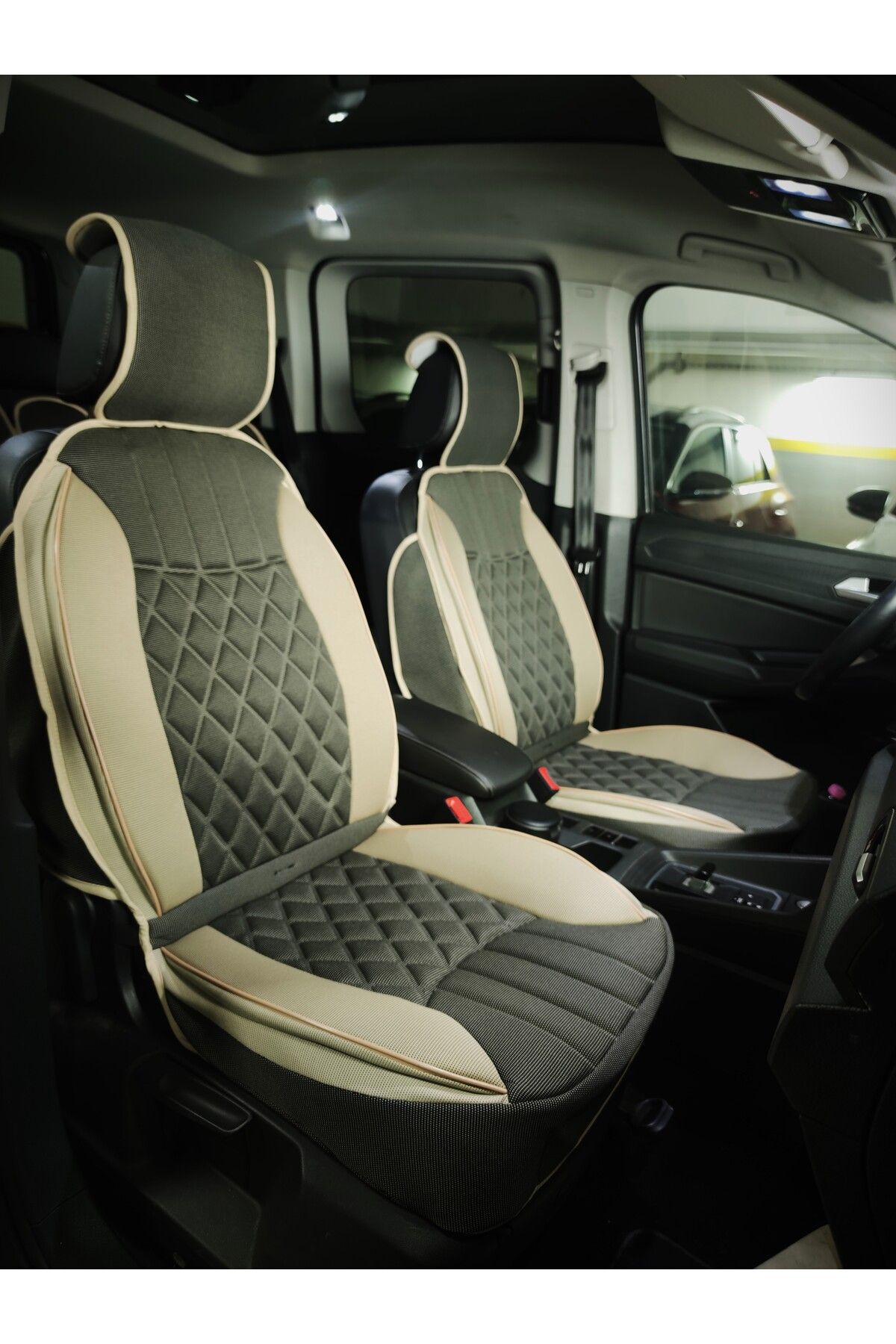 autogoodstore Renault Laguna Uyumlu Lüx Oto Koltuk Minderi Ön Arka 5'li Set Elegance Koyu Bej-Bej