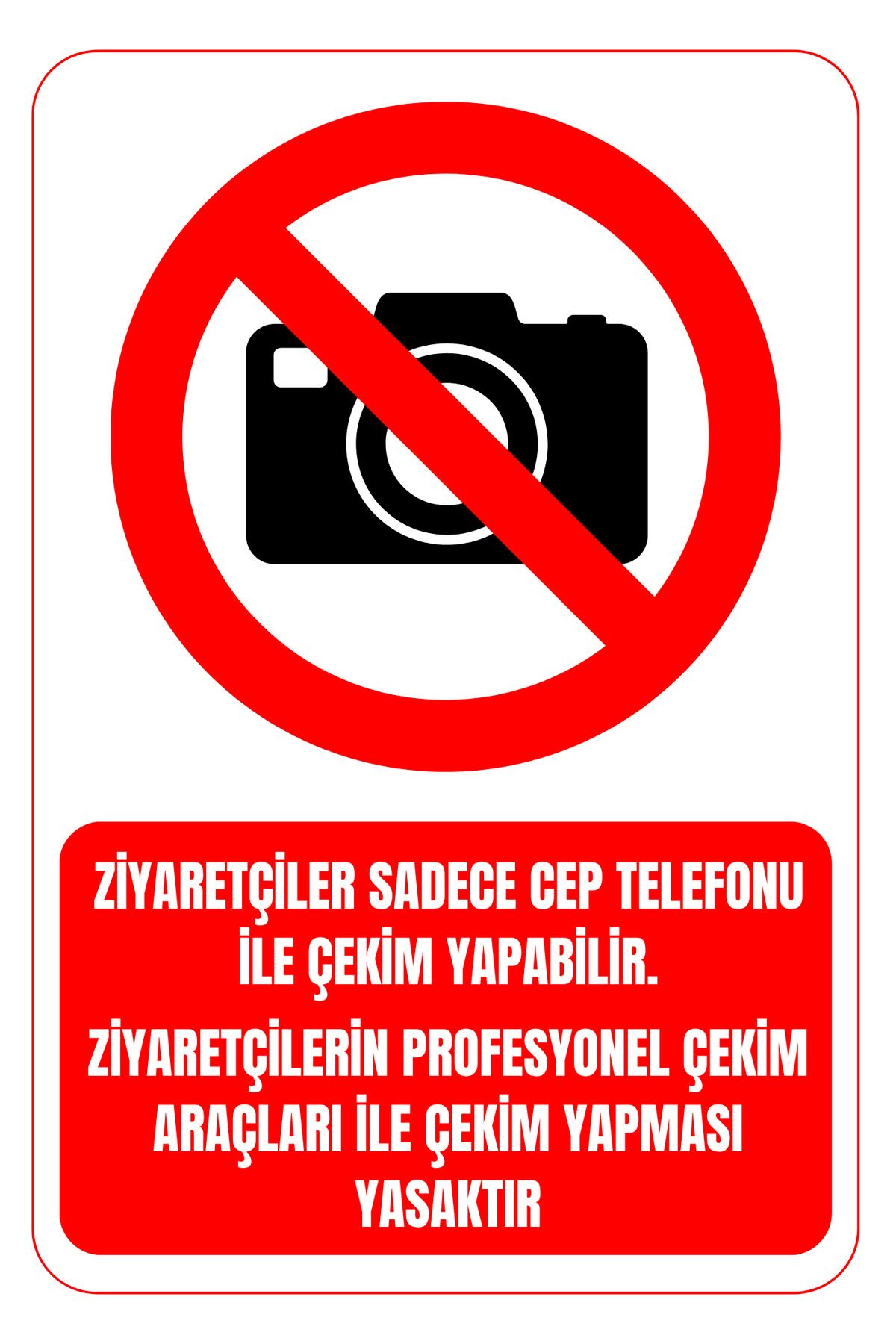 Girl Power 35 x 50 Ziyaretçiler Yalnızca Cep Telefonu ile Çekim Yapabilir Folyo Baskı Sticker Uyarı Levhası