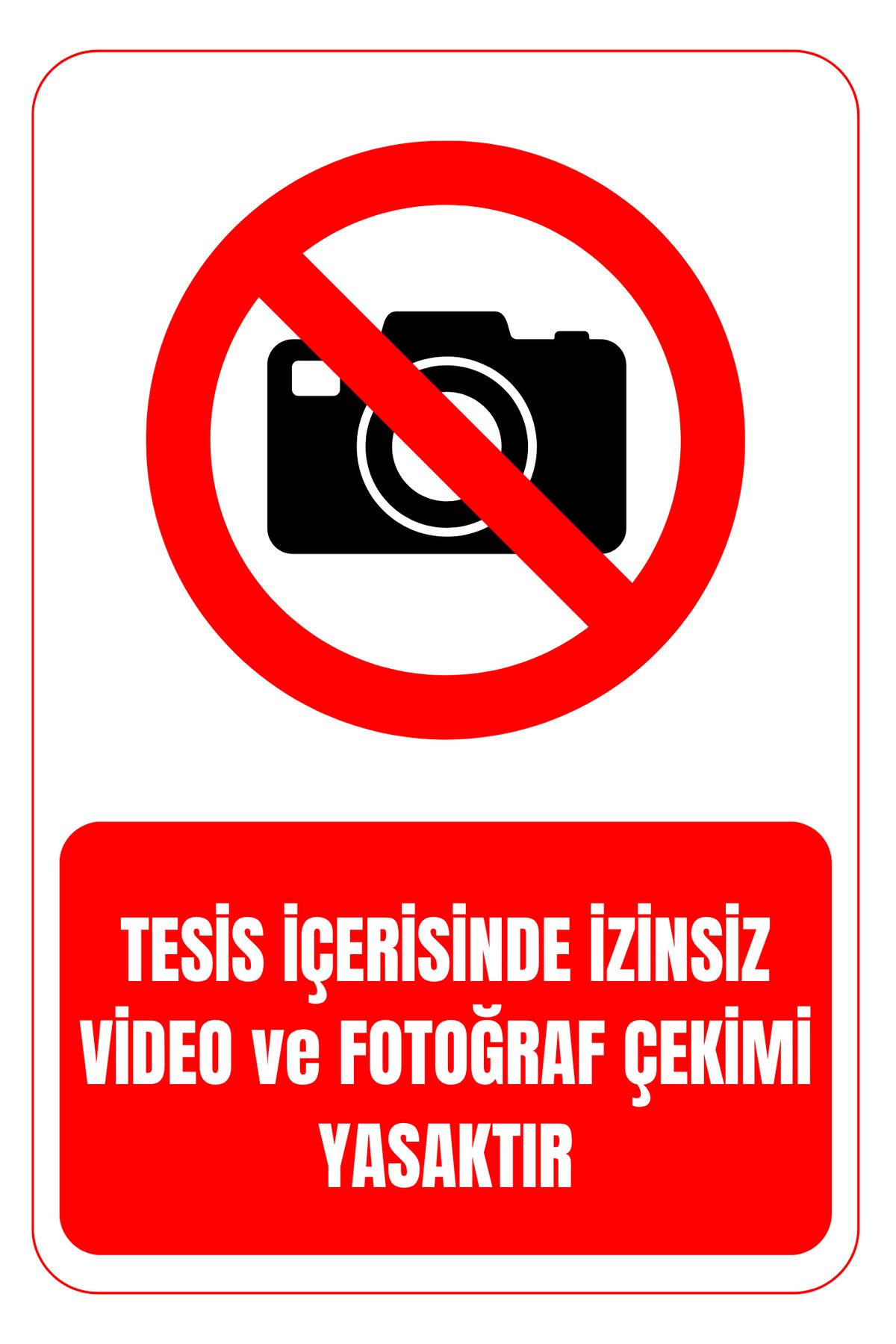 Girl Power 35 x 50 Tesis İçinde İzinsiz Fotoğraf ve Video Çekmek Yasaktır Folyo Baskı Sticker Uyarı Levhası