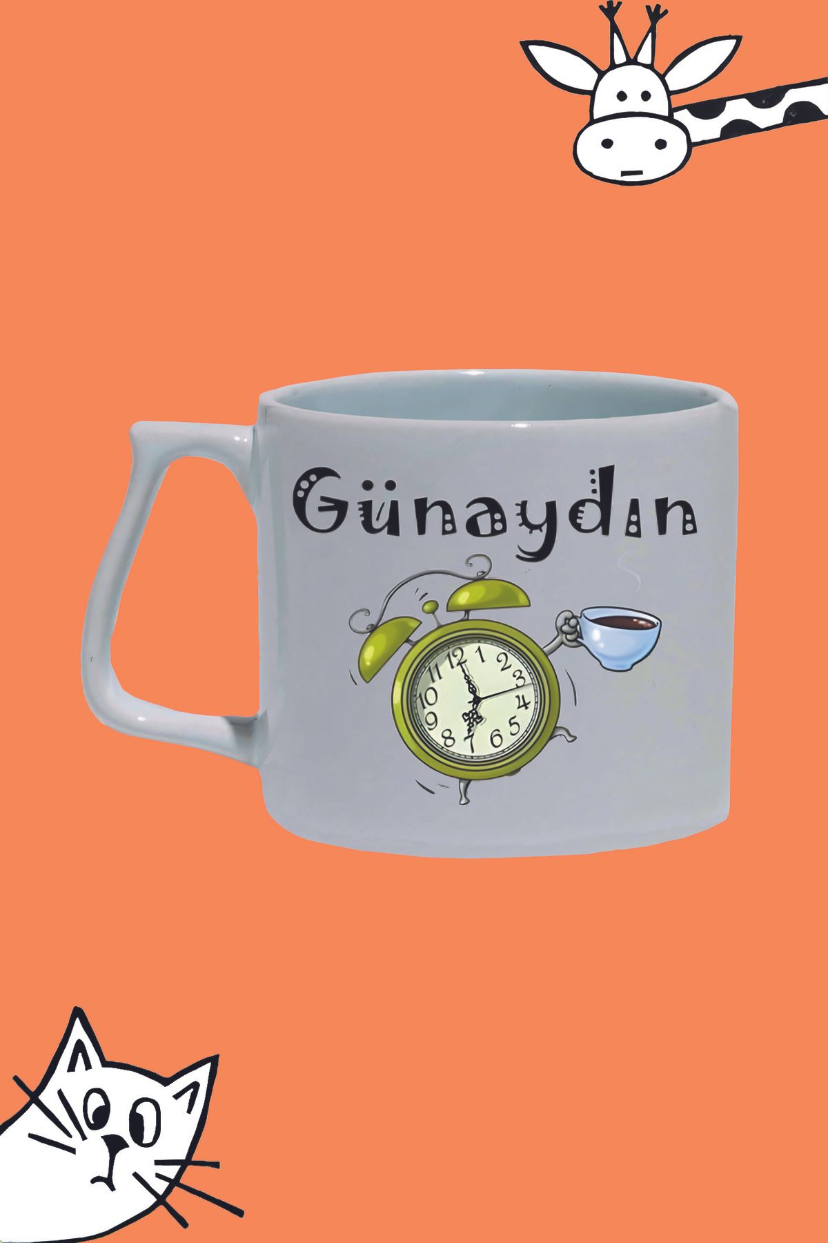 DEKORANLA Beyaz lüks kupa, kahve saatine şıklık katacak güzel tasarım