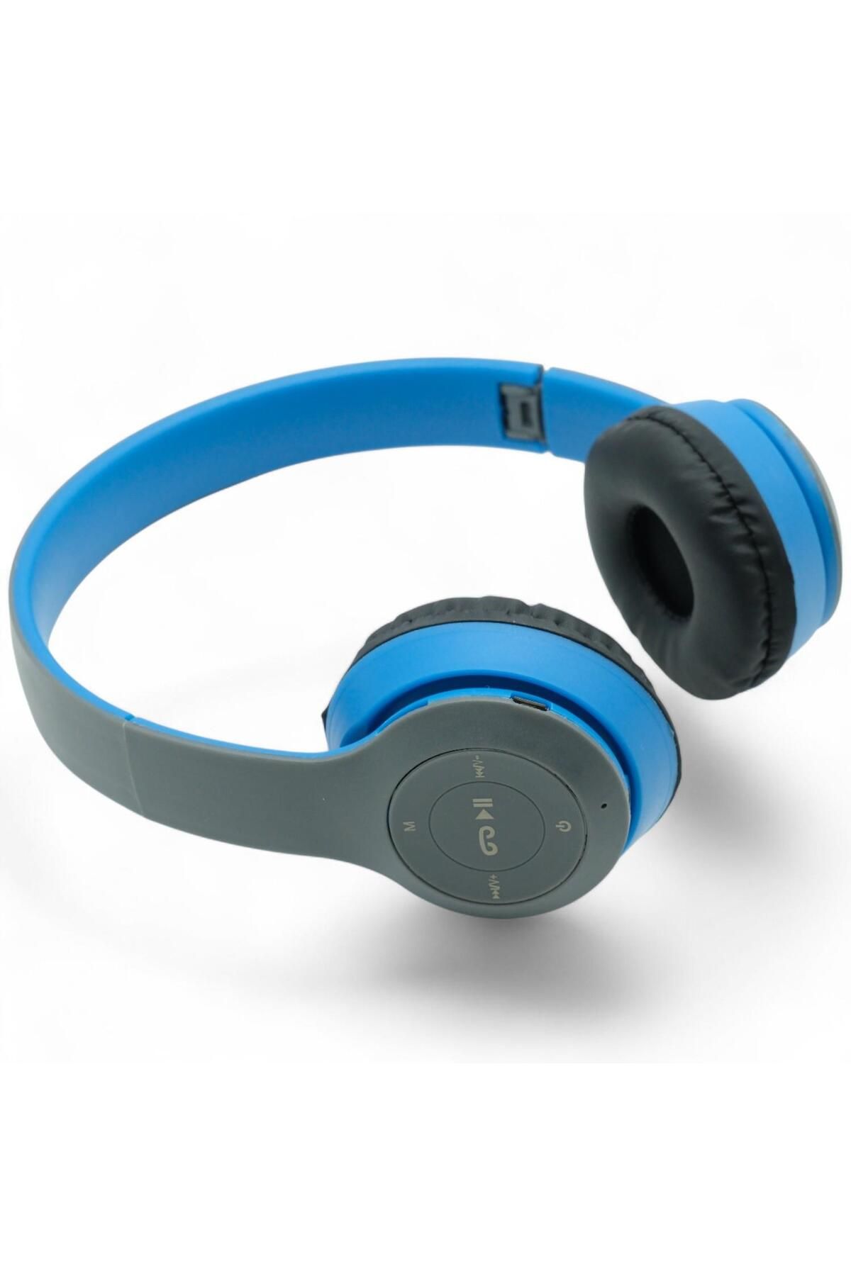 VİGES Viges P47 Wireless Bluetooth Kulak Üstü Kulaklık Siyah-Mavi
