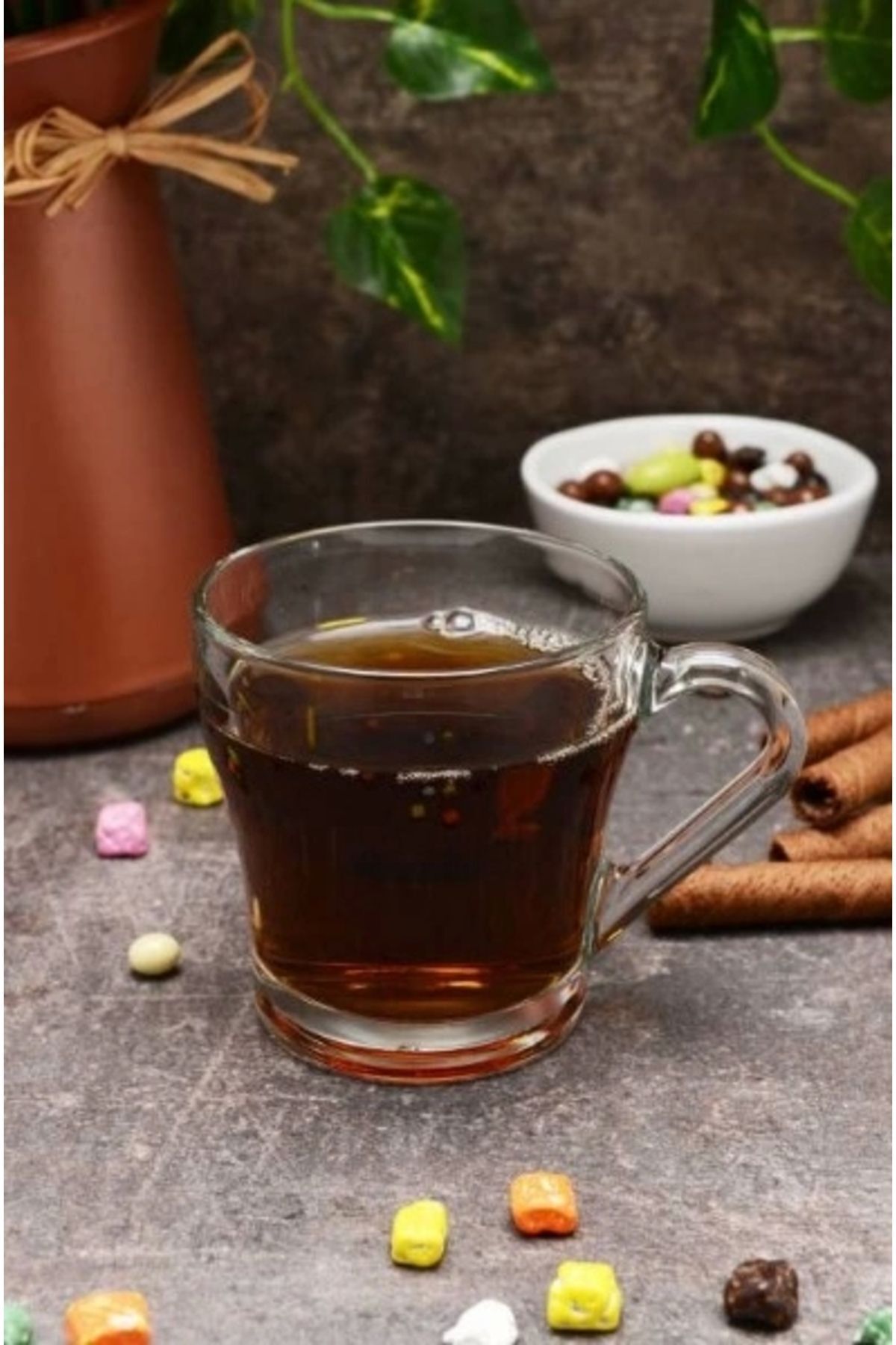DEKORANLA 6'lı Kulplu Çay Bardağı 205 cc, şık ve kullanışlı set