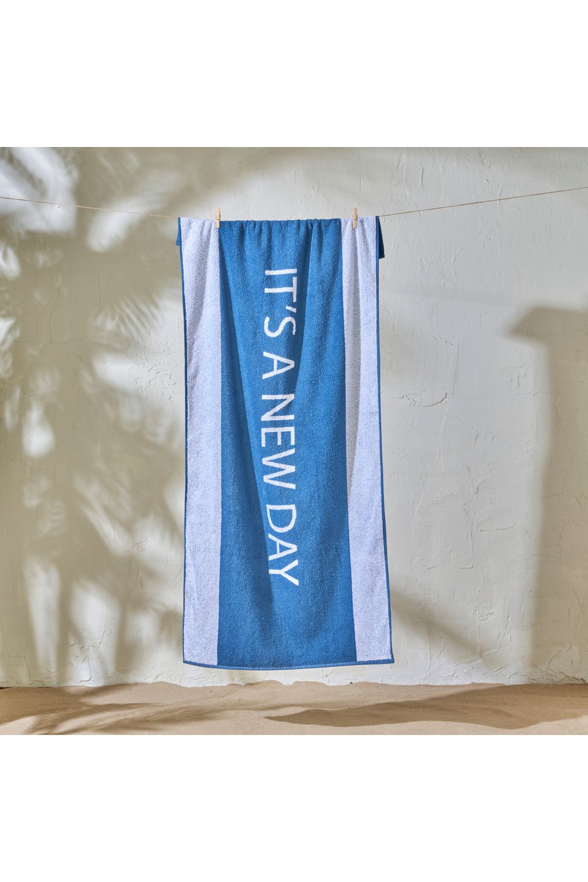 Bella Maison %100 Pamuk It's a New Day Plaj Havlusu Lacivert (90x150 cm)