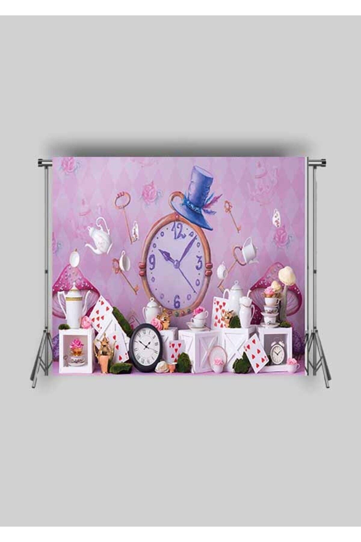 DEKORANLA Kırışmaz, katlanabilir, 2x1.5 m, çocuk stüdyo fotoğraf fonu, pembe renk