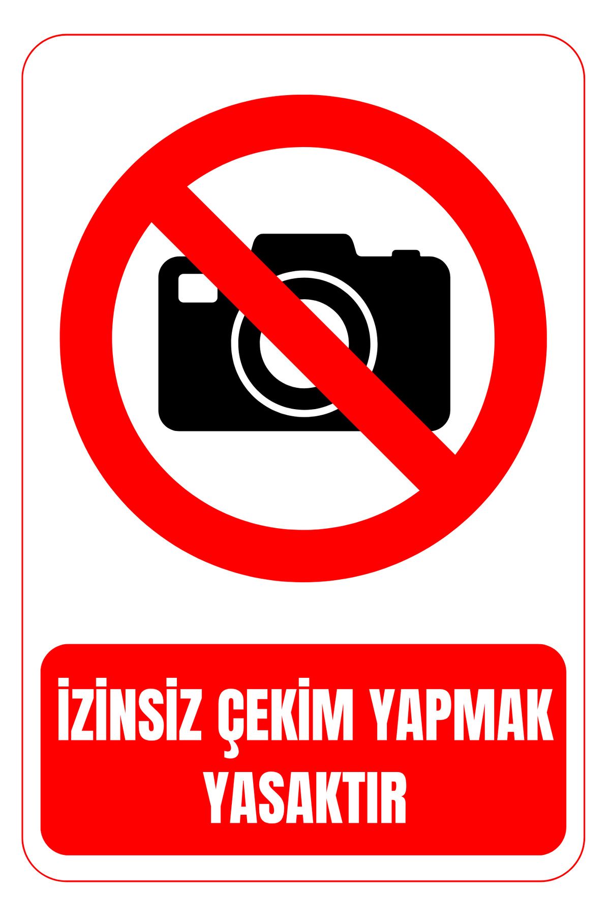 Girl Power 35 x 50 İzinsiz Çekim Yapmak Yasaktır Folyo Baskı Sticker Uyarı Levhası