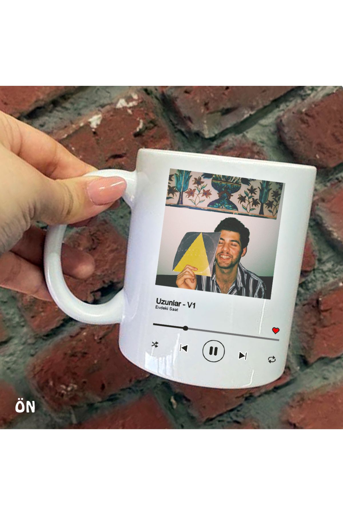DEKORANLA Size Özel Spotify Uzunlar Evdeki Saat Baskılı Beyaz Kupa Bardak