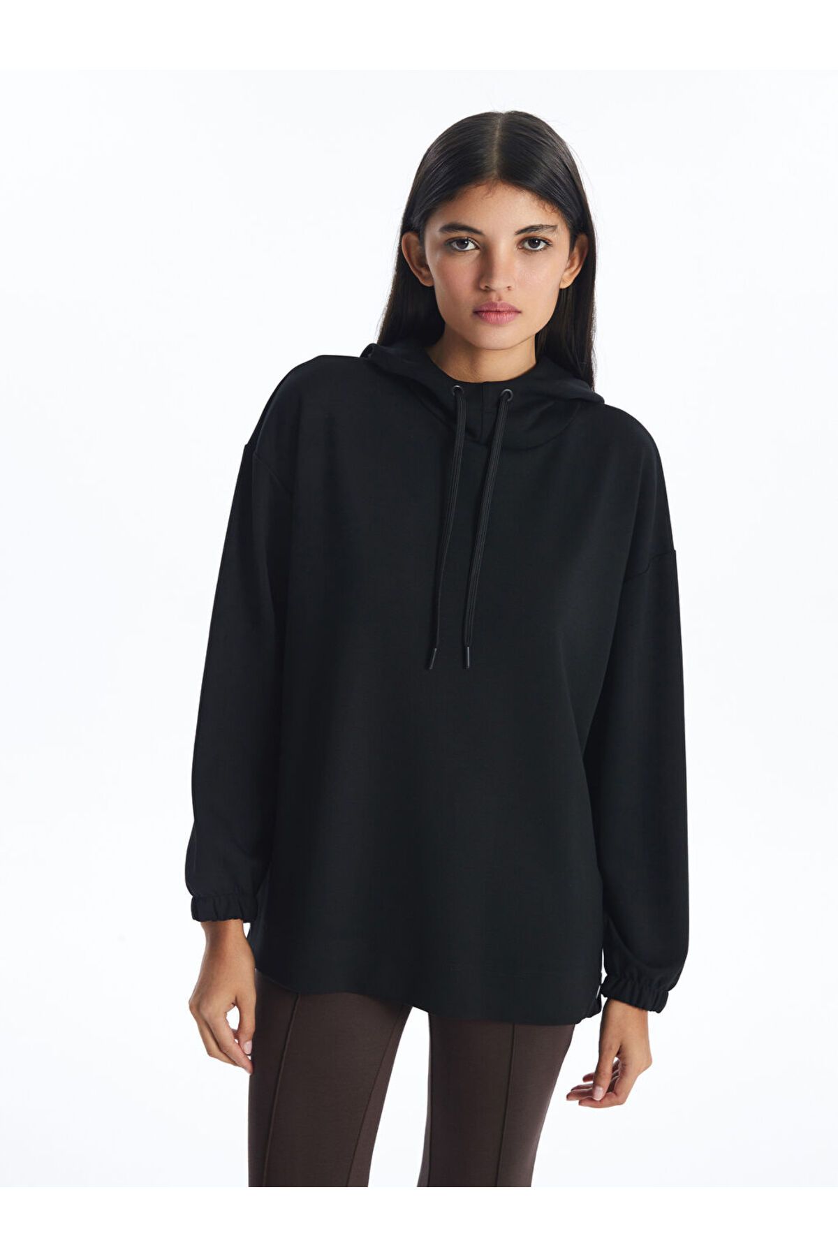 LC Waikiki Kapüşonlu Düz Oversize Kadın Tunik