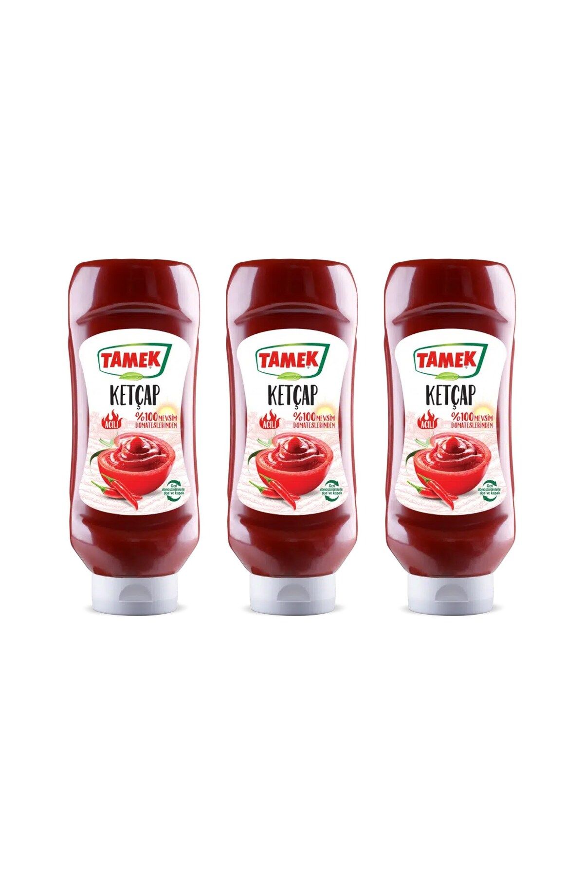 TAMEK Ketçap 600 gr Acılı x 3 Adet