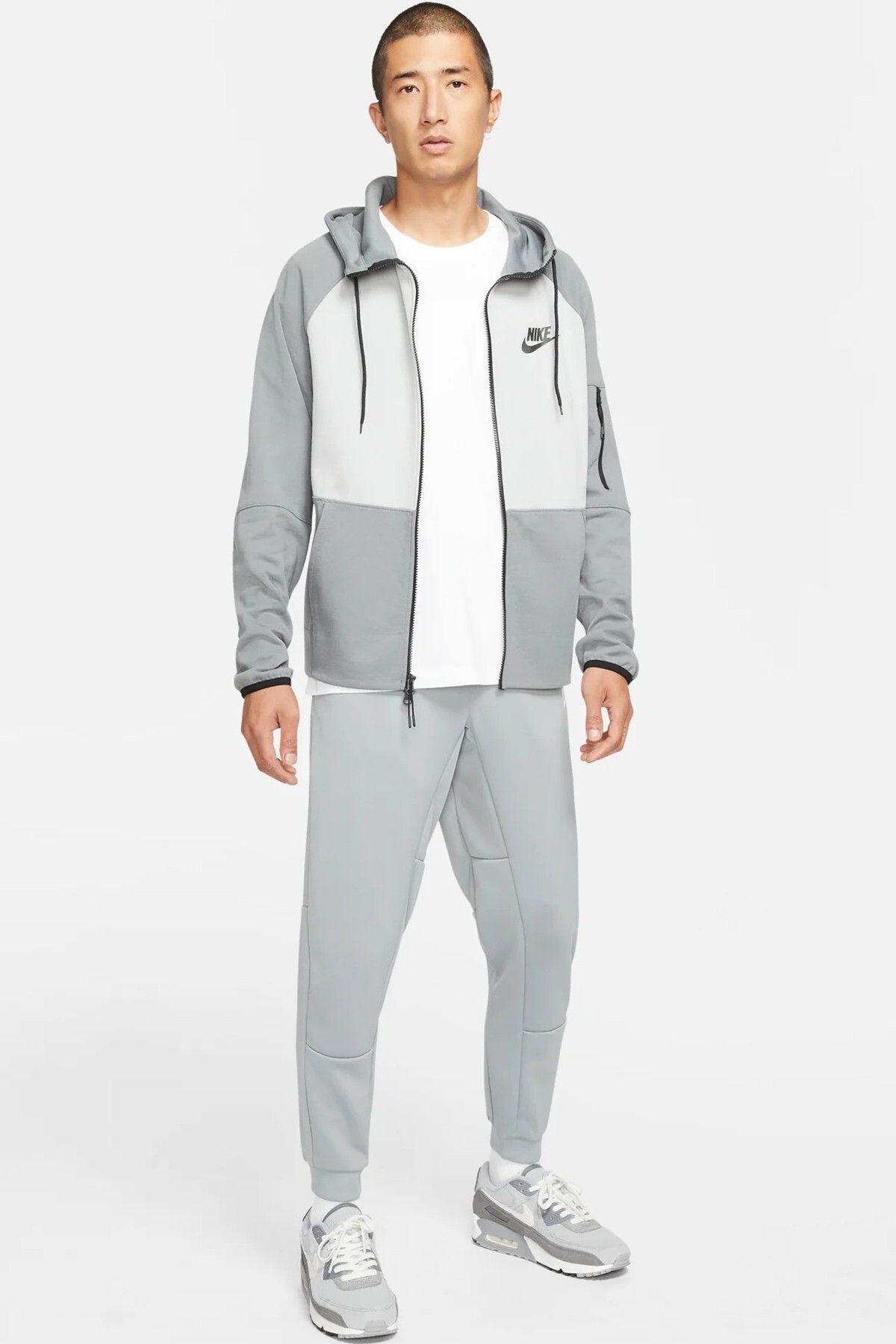 Nike-Αθλητικά ρούχα Fleece Full Zip Hoodie Unisex Φούτερ με κουκούλα Γκρι 4