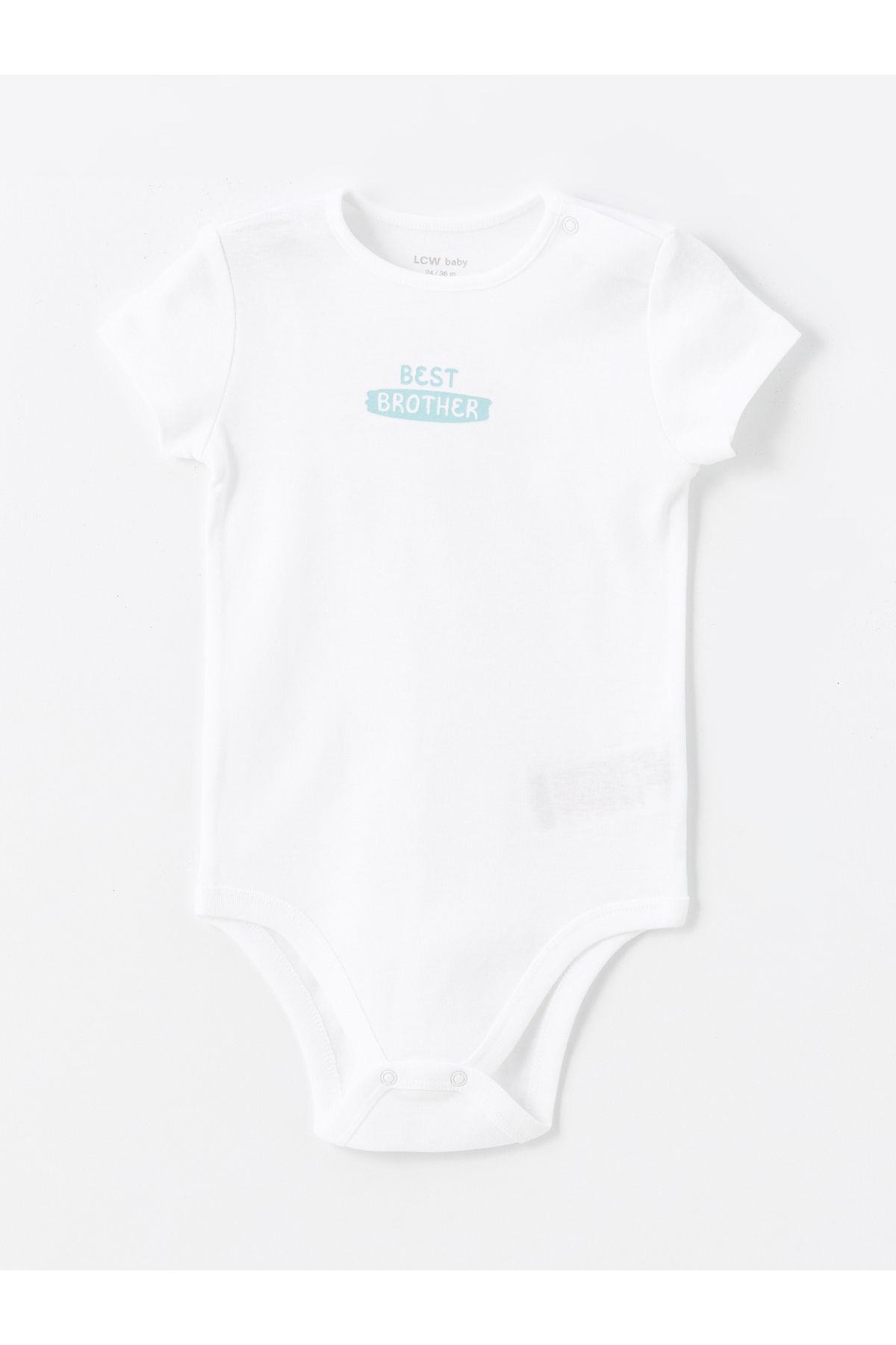 LC Waikiki Bisiklet Yaka Baskılı Erkek Bebek Çıtçıtlı Bodysuit