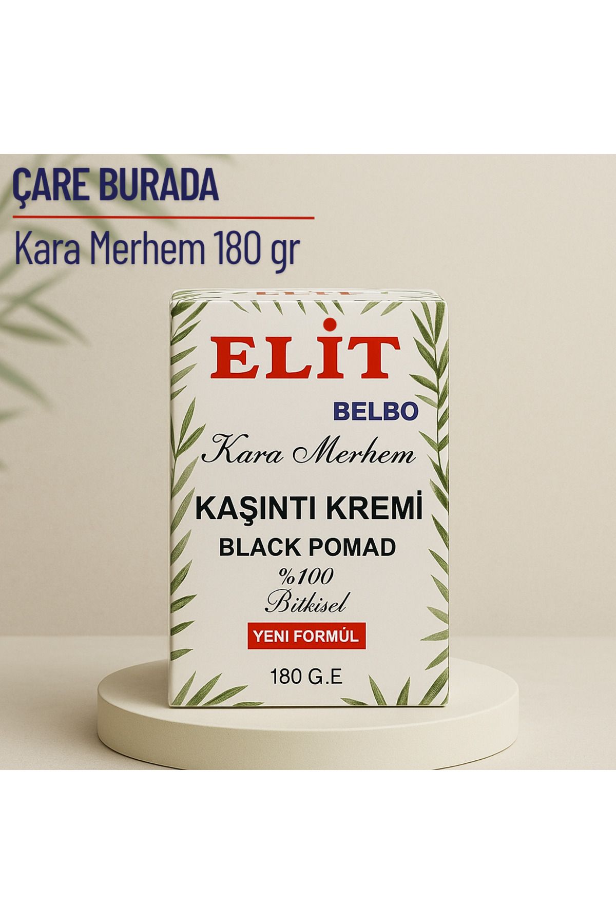 Çare Burada Elit Belbo - Kara Merhem 180 Gr (%100 Bitkisel Kremi)