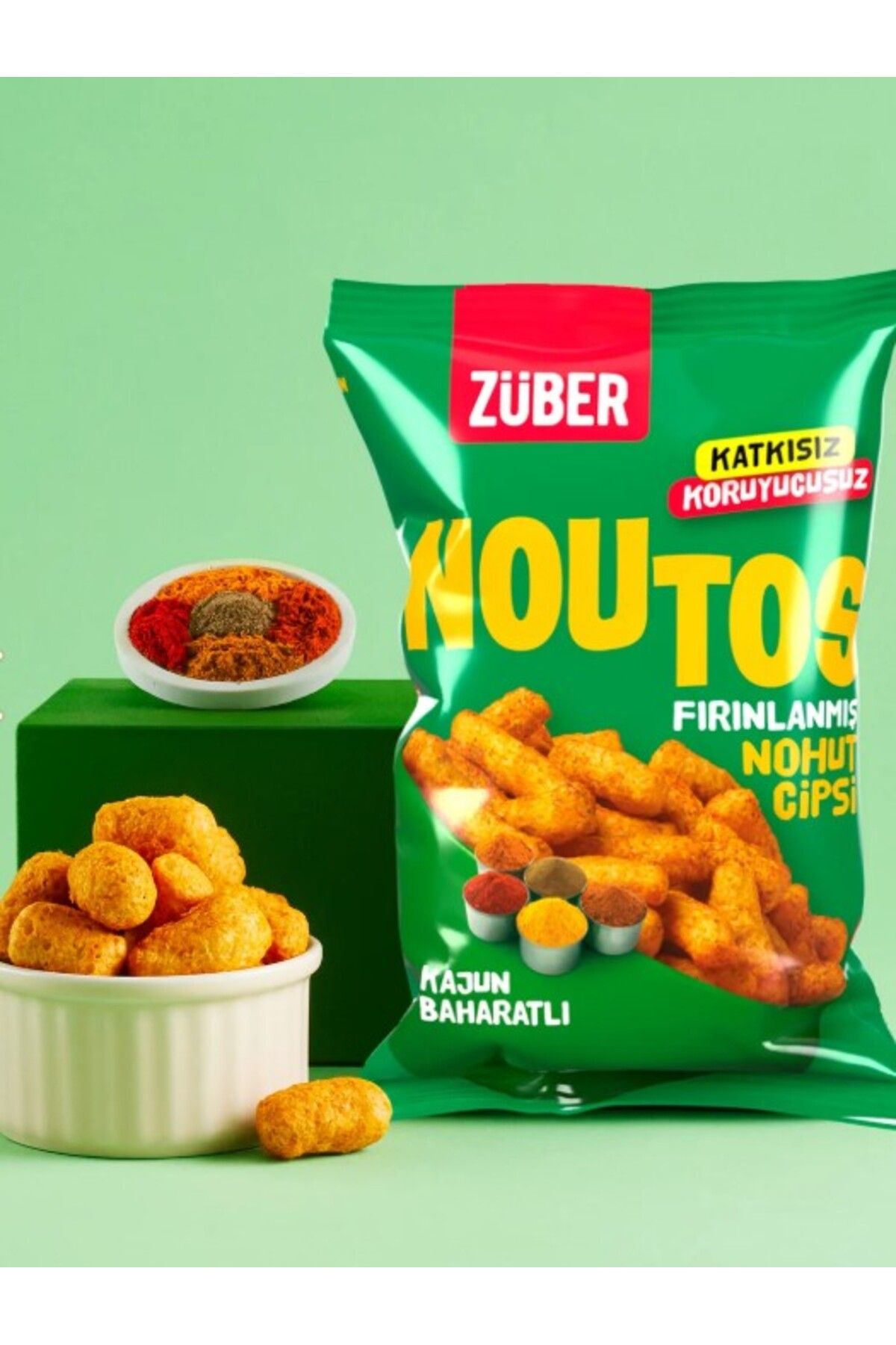 NW NessiWorld Nessiworld Züber Noutos Fırın Nohut Cipsi 55 Gr Kajun Baharatlı