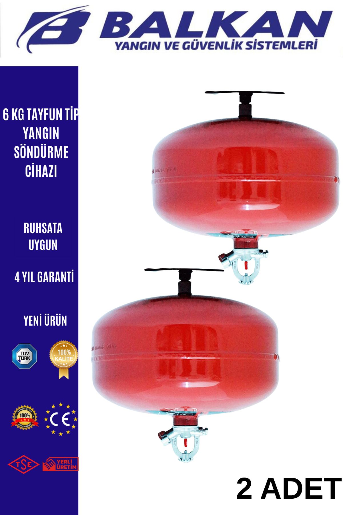 Balkan Ticaret 6 KG TAYFUN TİP YANGIN SÖNDÜRME CİHAZI 2 ADET