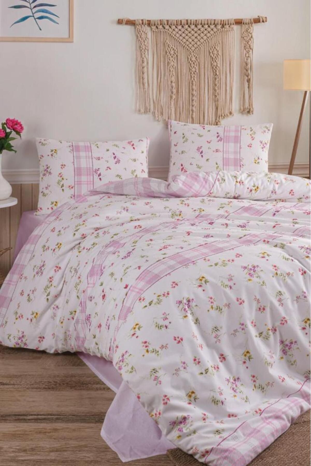 Çeyiz Diyarı Tilla Çift Kişilik Nevresim Takımı Pembe