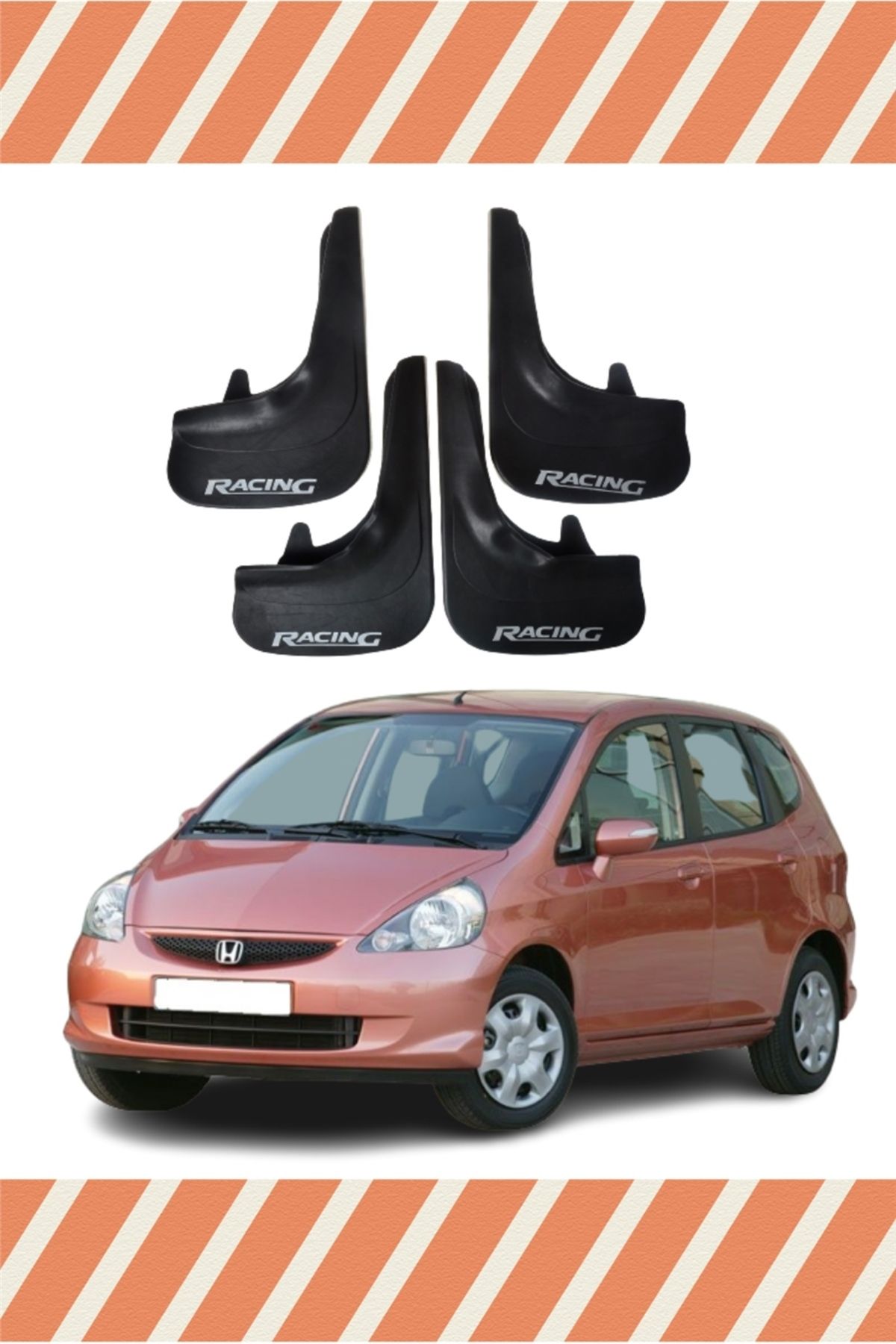 Alpax Honda Jazz 2002-2008 Racing Yazılı 4'lü Tozluk Çamurluk Paçalık alpax