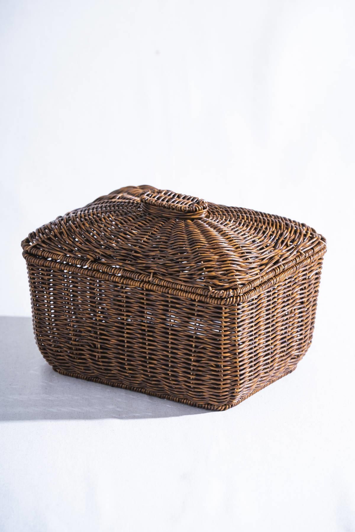 ACAR Nomad Kapaklı Hasır Sepet - 31 cm