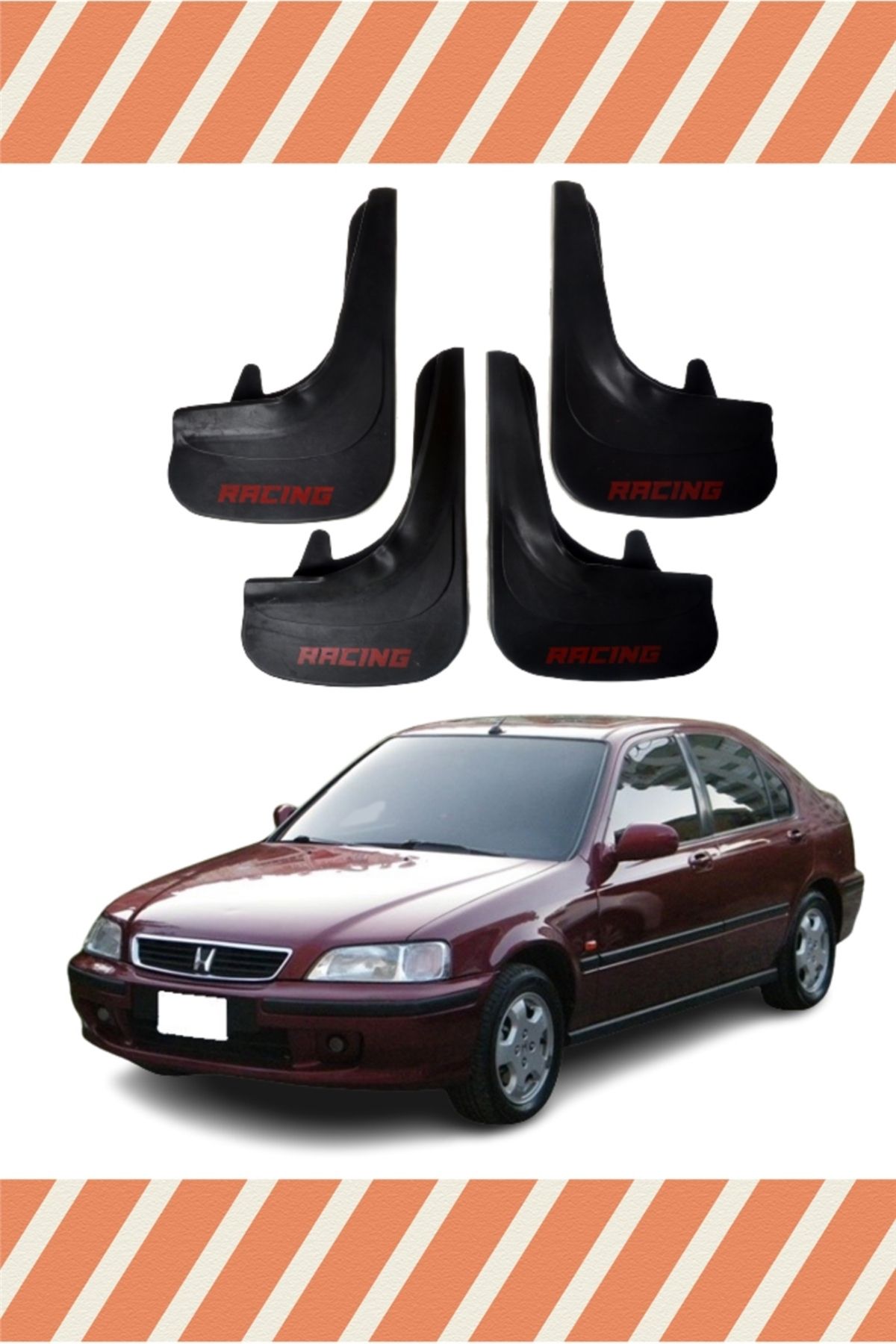 Alpax Honda Civic Euro Sd 1996-2001 Racing Yazılı 4'lü Tozluk Çamurluk Paçalık alpax
