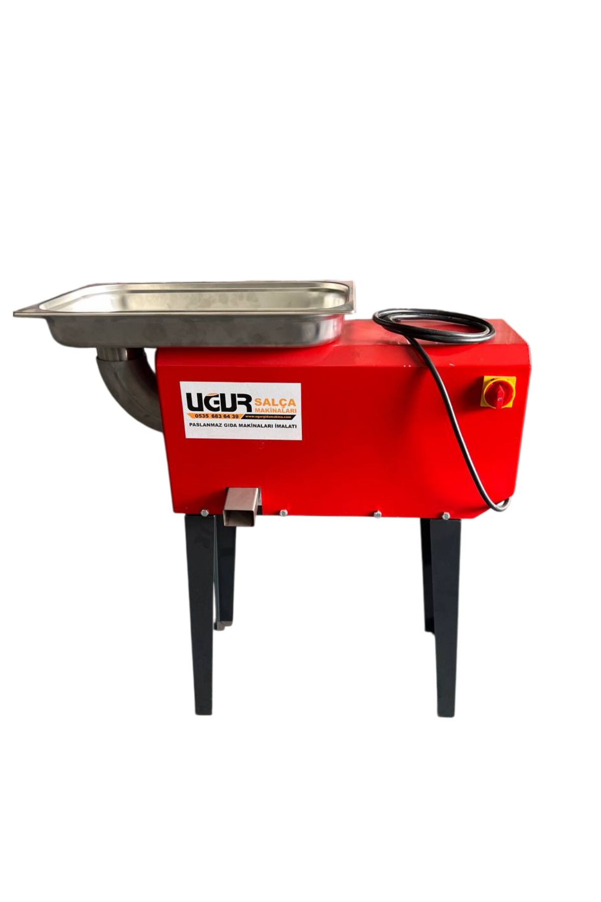 DEKORANLA 3 HP Salça Sıkma Makinesi, 300 kg/saat performans, Kırmızı renkli, dayanıklı ve pratik kullanım