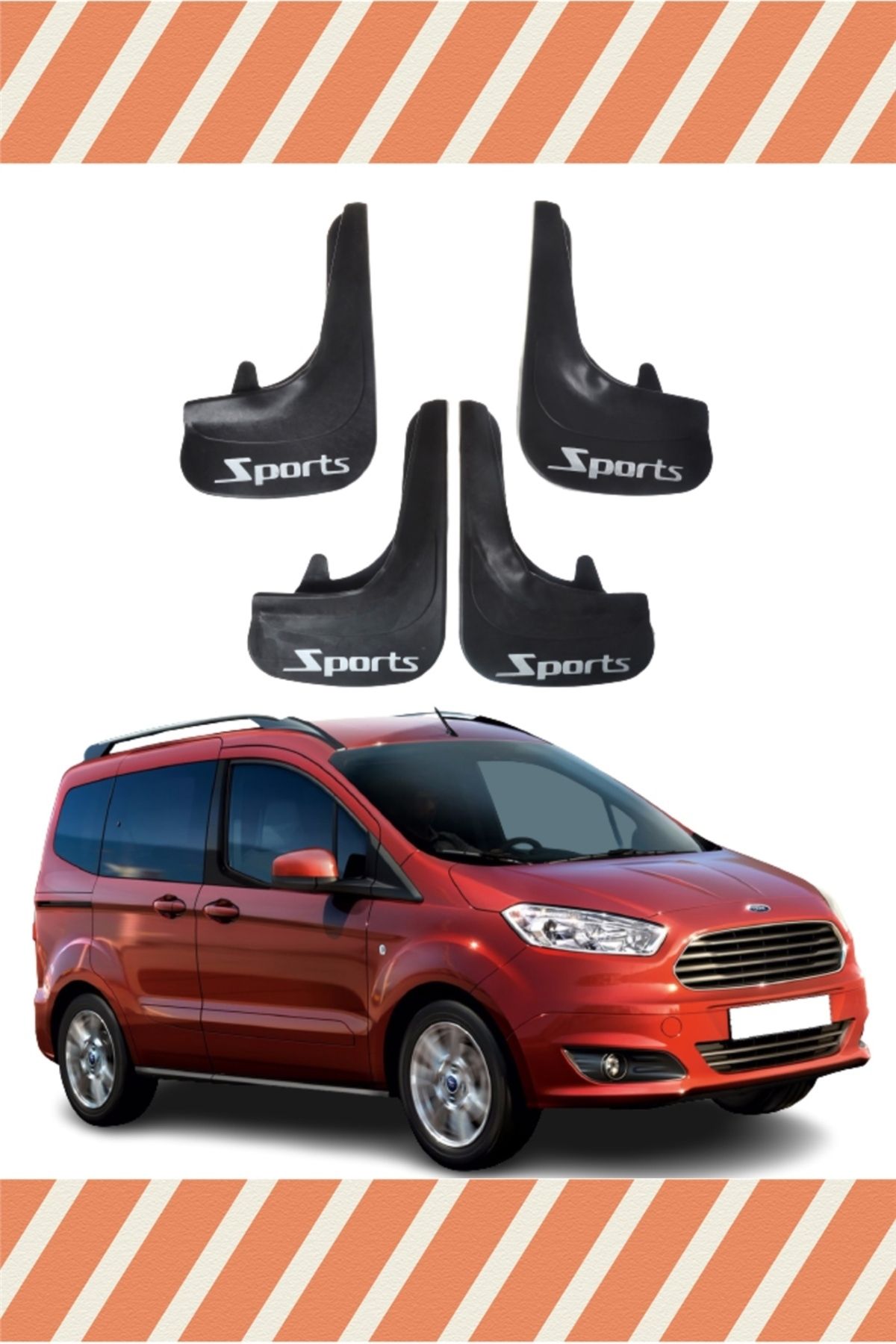 Alpax Ford Courier Sports Yazılı 4'lü Tozluk Çamurluk Paçalık alpax