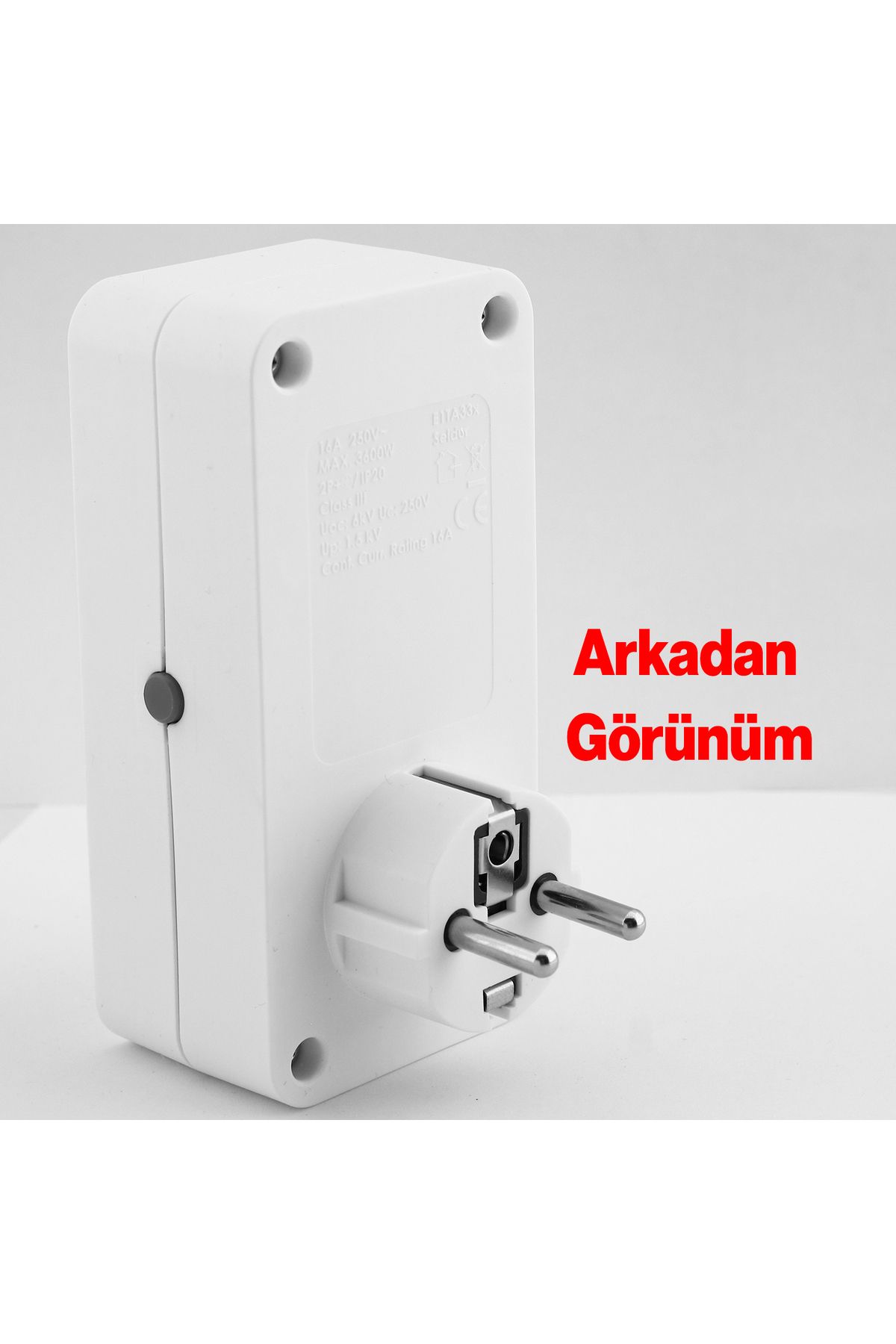 Badem10-Switched Current & Surge Protected Single Socket Child Proof Plug with On/Off Button 720 Joule Ip20 3