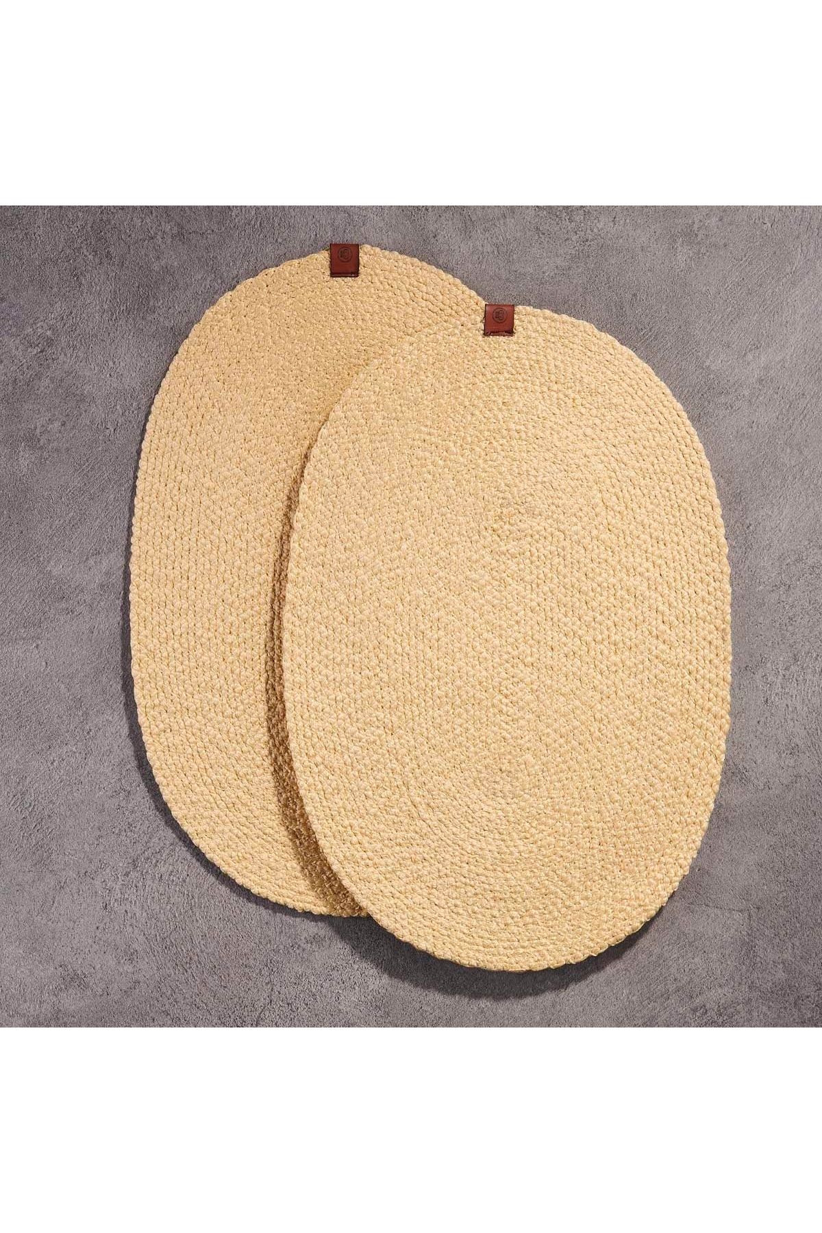 KORKMAZ Natura Oval 2li Masa Servisi 35x45 cm A8998-8