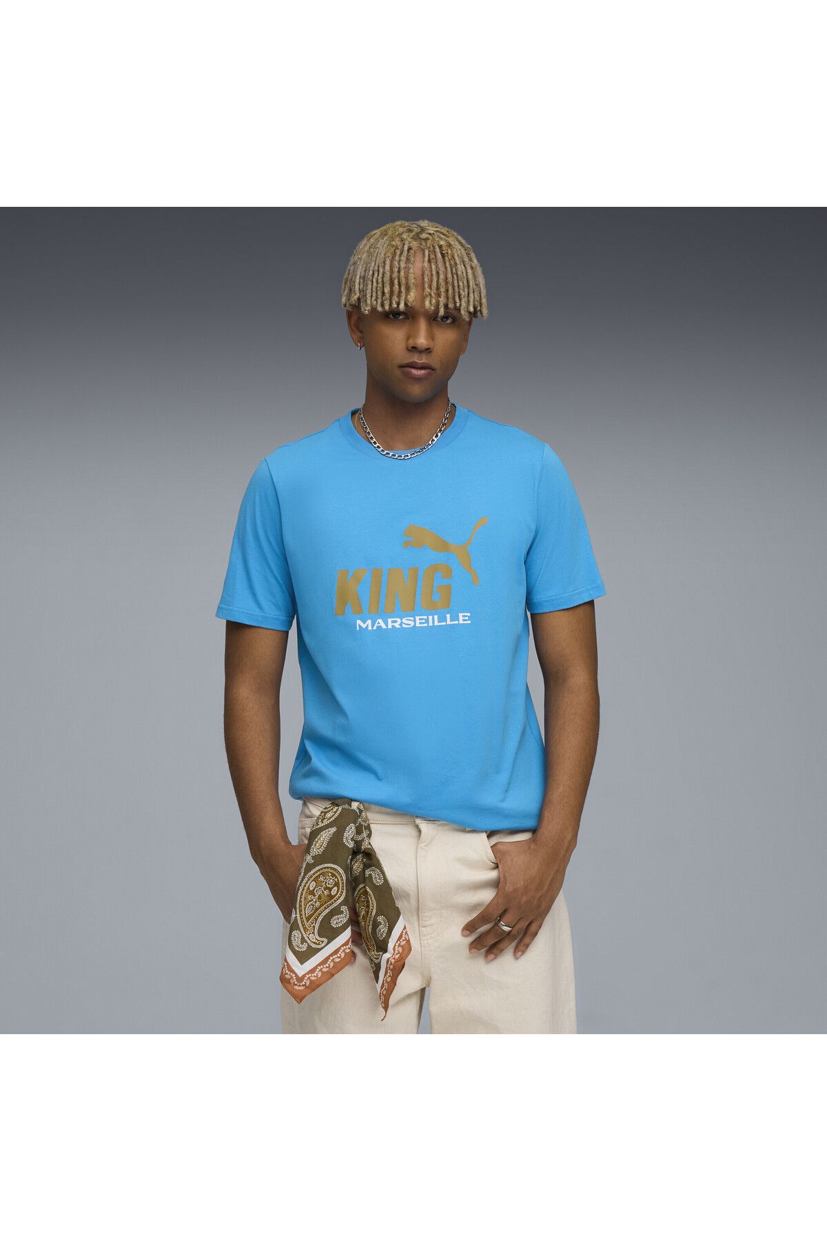 Puma-Tricou cu logo Olympique de Marseille KING Bărbați 2