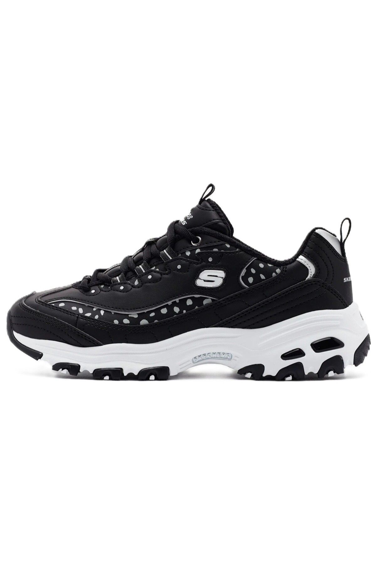 SKECHERS D'Lites Wildcats Memory Foam Womens Sneaker Black Hafızalı Taban Kadın Günlük Spor Ayakkabı