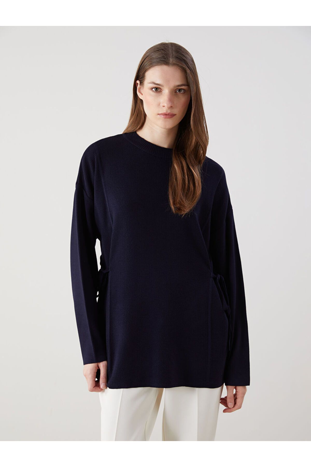 LC Waikiki Dik Yaka Oversize Kadın Triko Tunik