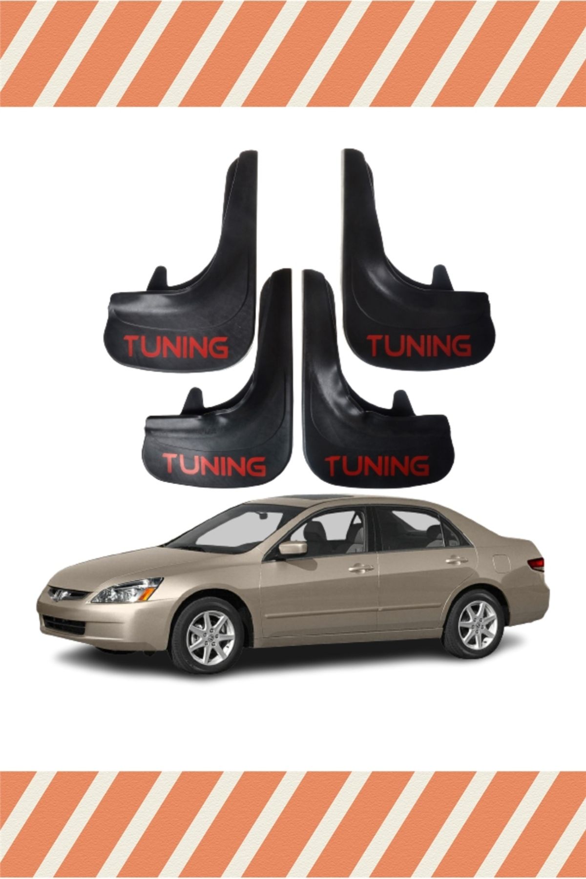 Alpax Honda Accord 2003-2008 Tunıng Yazılı 4'lü Tozluk Çamurluk Paçalık alpax