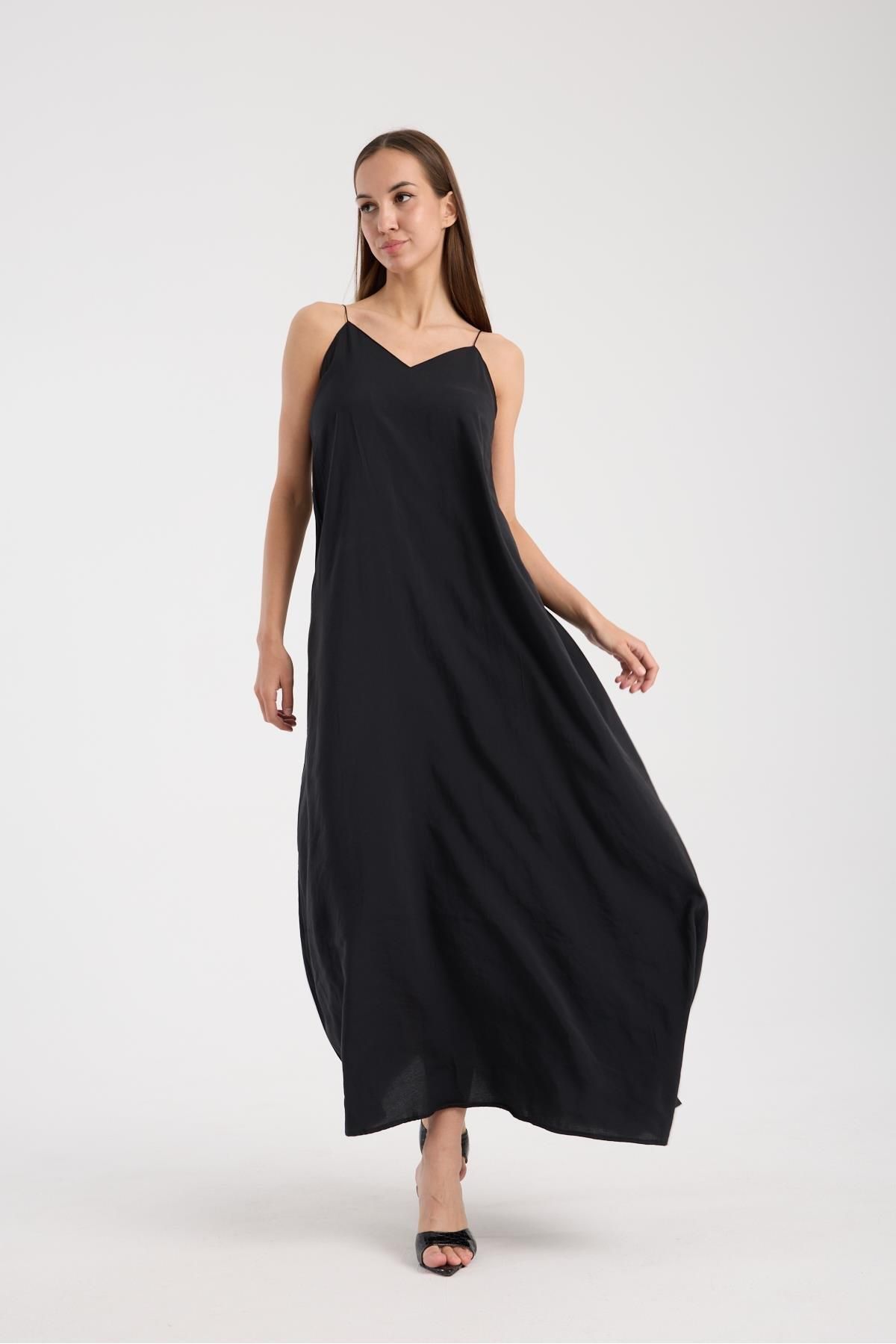 Store %100 Pamuk Yazlık Maxi Elbise – İnce Askılı, Şık Günlük Veya Davet Elbisesi