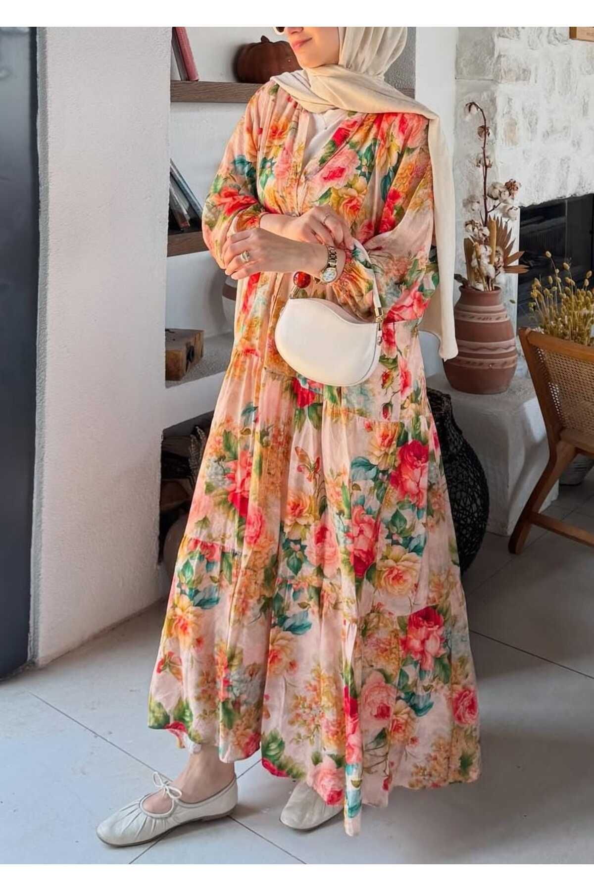 moda paketi Tesettür Pamuk Vual Elbise
