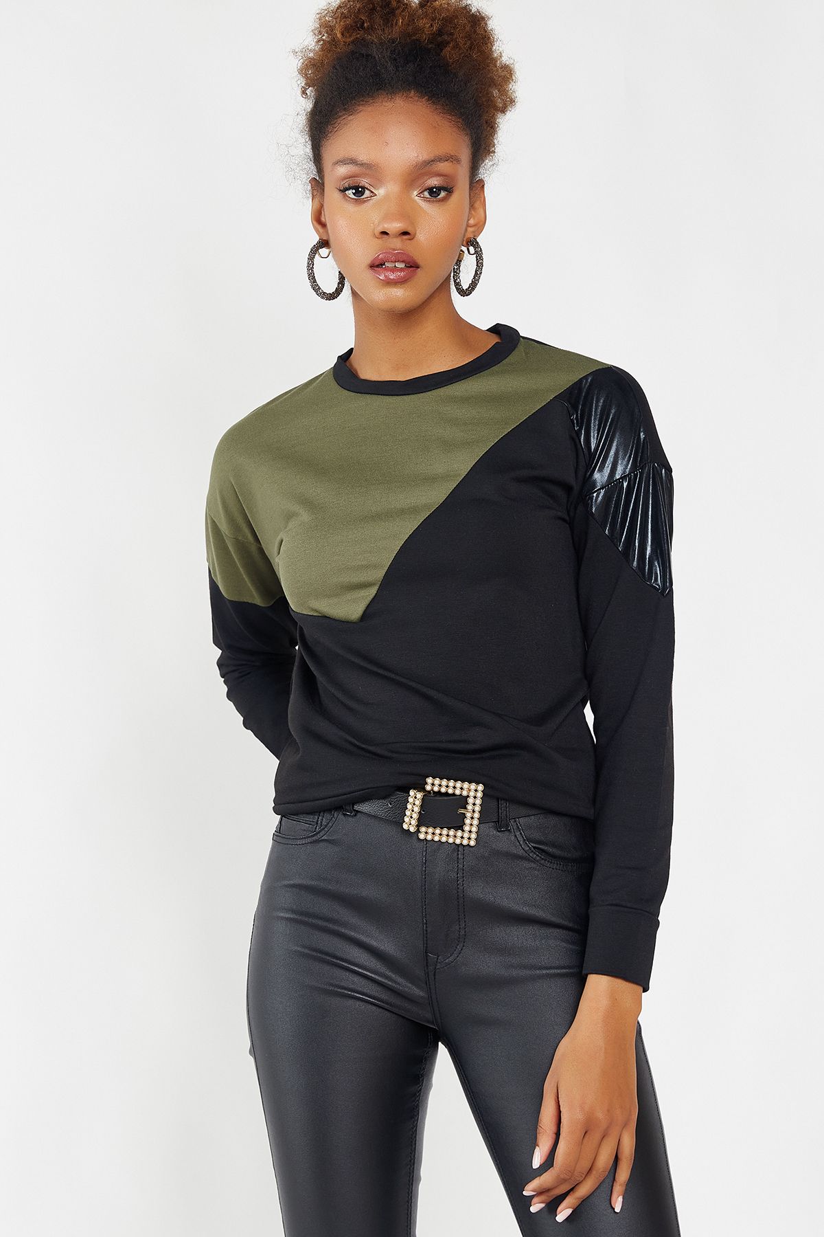 Hopoi Kadın Color Block Sweatshirt