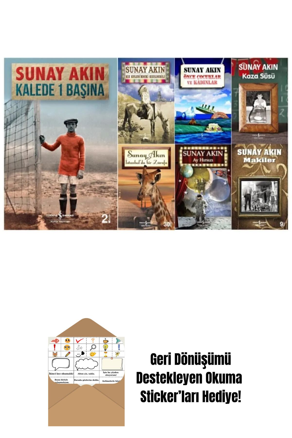 TÜRKİYE İŞ BANKASI KÜLTÜR YAYINLARI Sunay Akın 7 Kitap Set + Okuma Sticker'ları