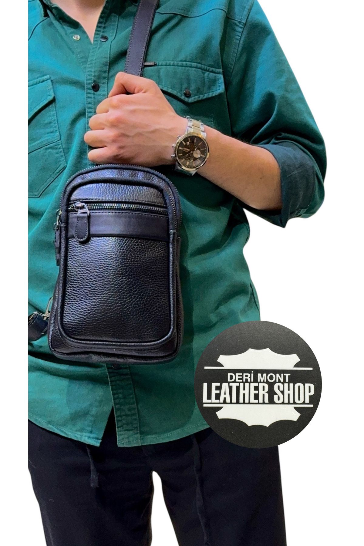 derimont HAKİKİ DANA DERİSİ GÖĞÜS ÇANTASI leather chest bag