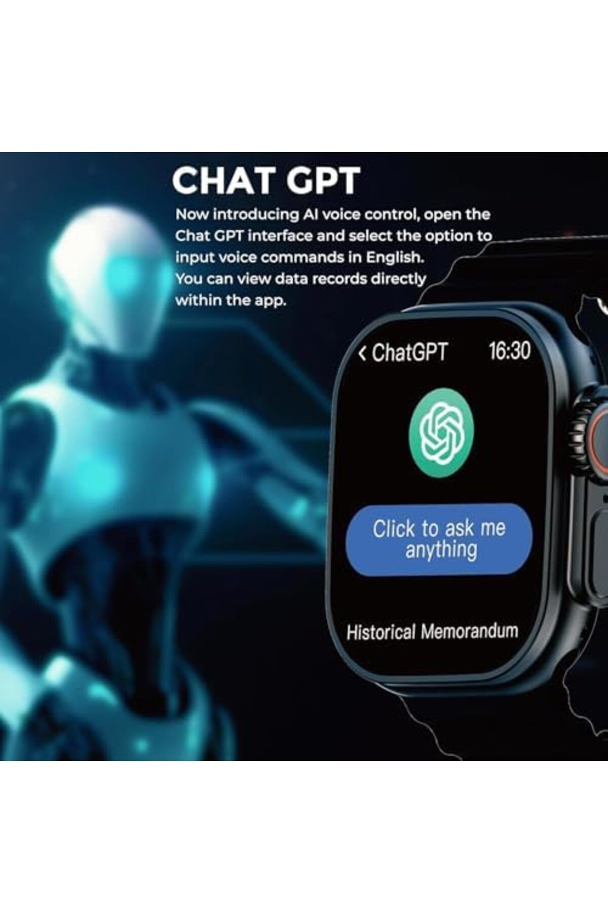Faster-Smart Watch Nerv Ultra - AMOLED Display 2.04" Always On - Fitness Tracker with Heart Rate Mon 8