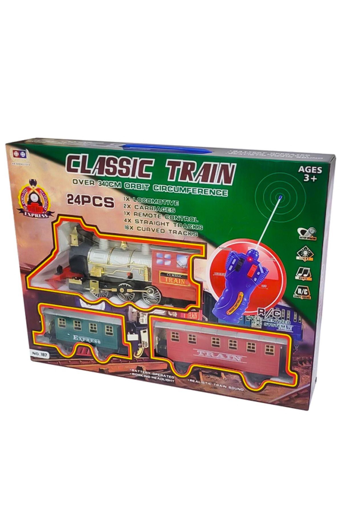 Pasifik Toys Classic Train Uzaktan Kumandalı Işıklı ve Sesli Tren 187