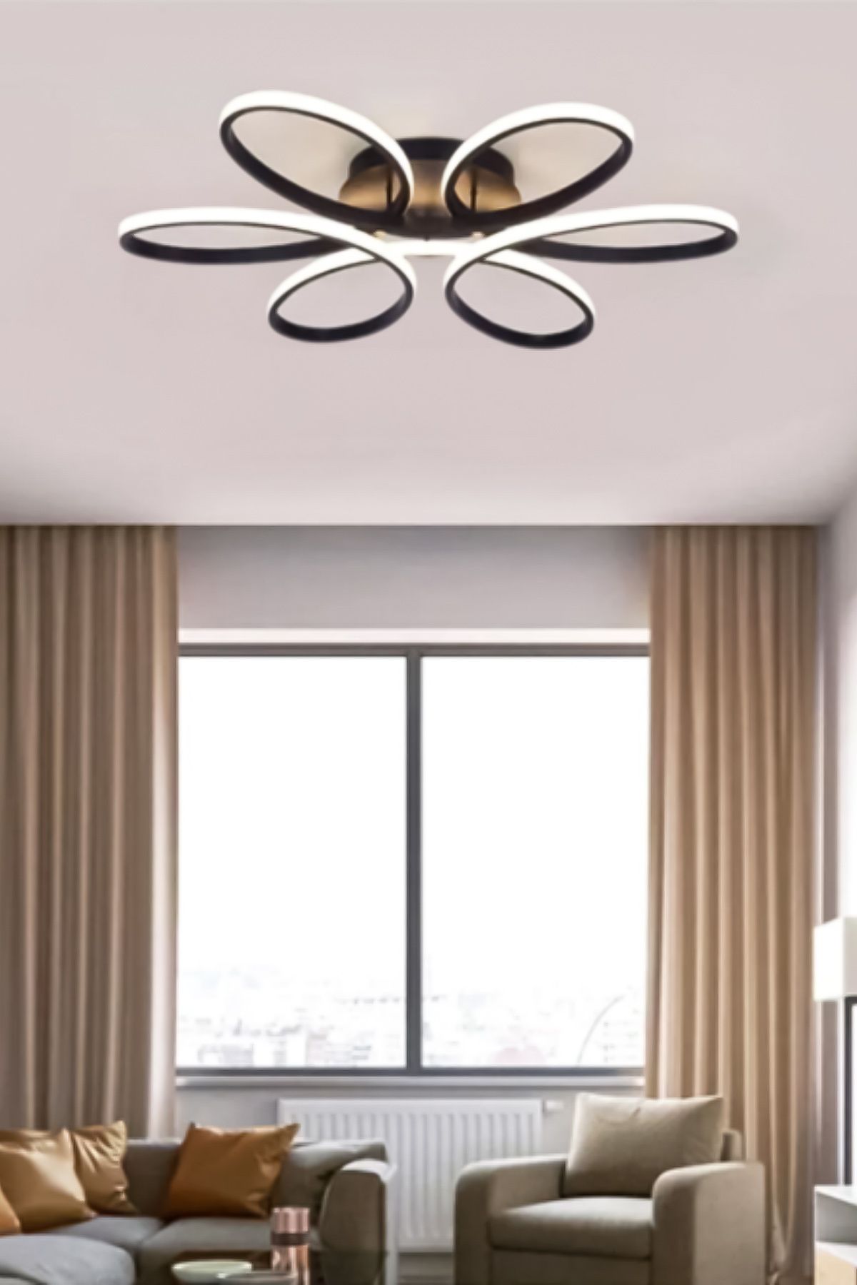 Turanconcept Papatya Modern Tasarım Led 3 Renk Işık Enerji Tasarruflu Dekoratif Avize Salon Mutfak Giyinme Odası