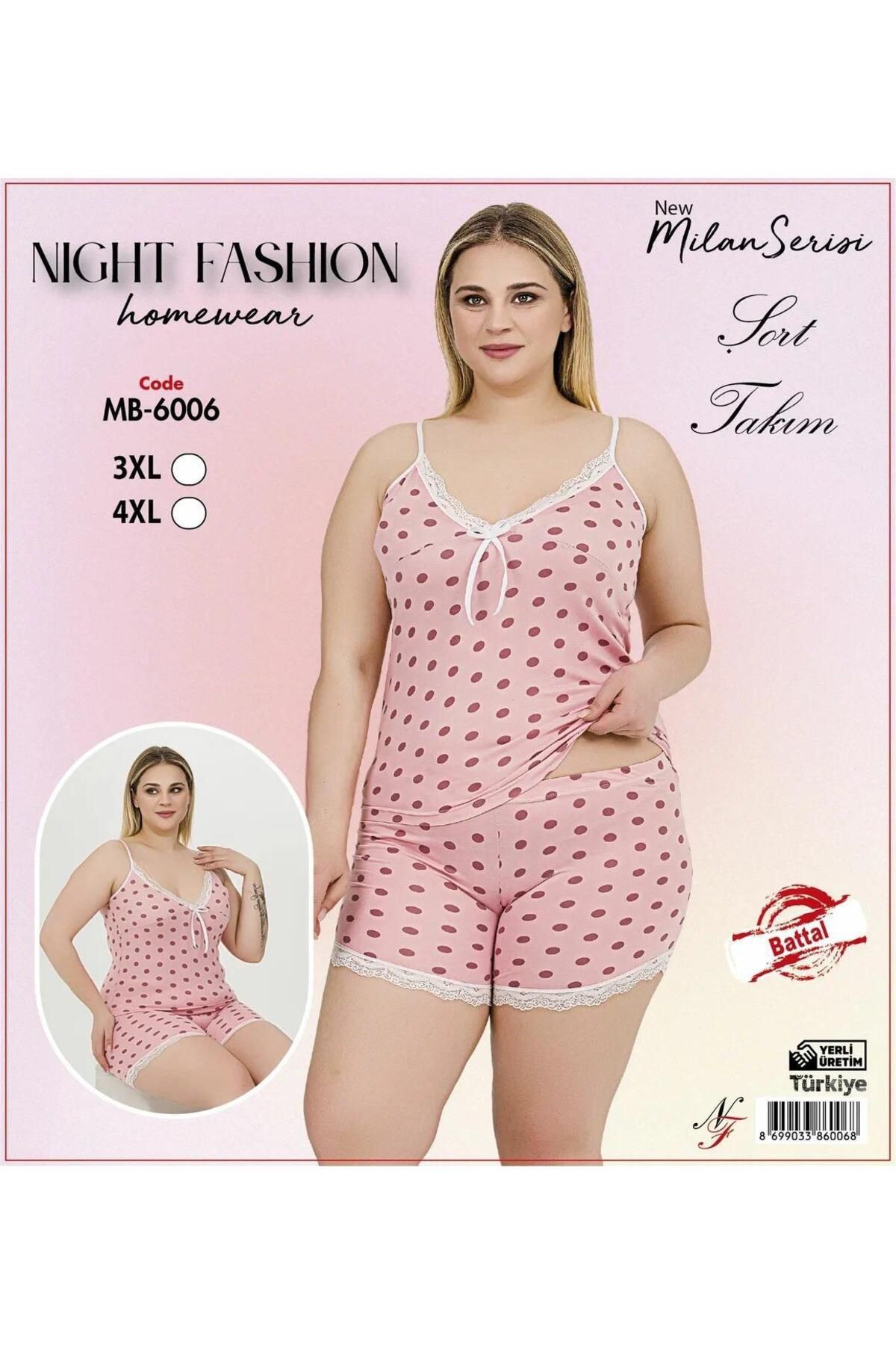 Emir Store İp Askılı Büyük Beden Kadın Pijama Takımı
