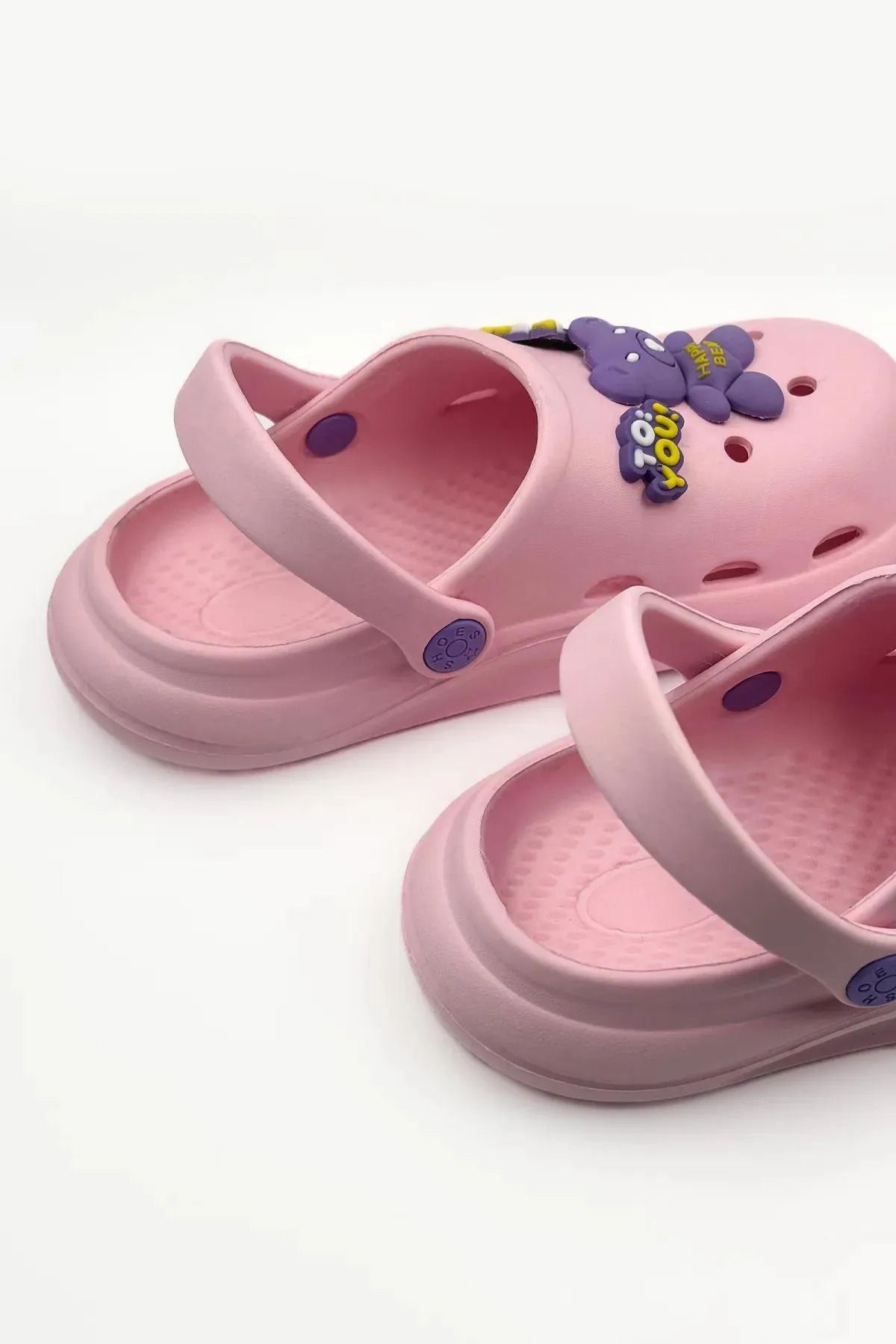 CihanShoes-Children's Emoji Slippers Garden Slippers Beach Sea Bath Slippers 30-31-32-33-34-35 Number Powder Color 7