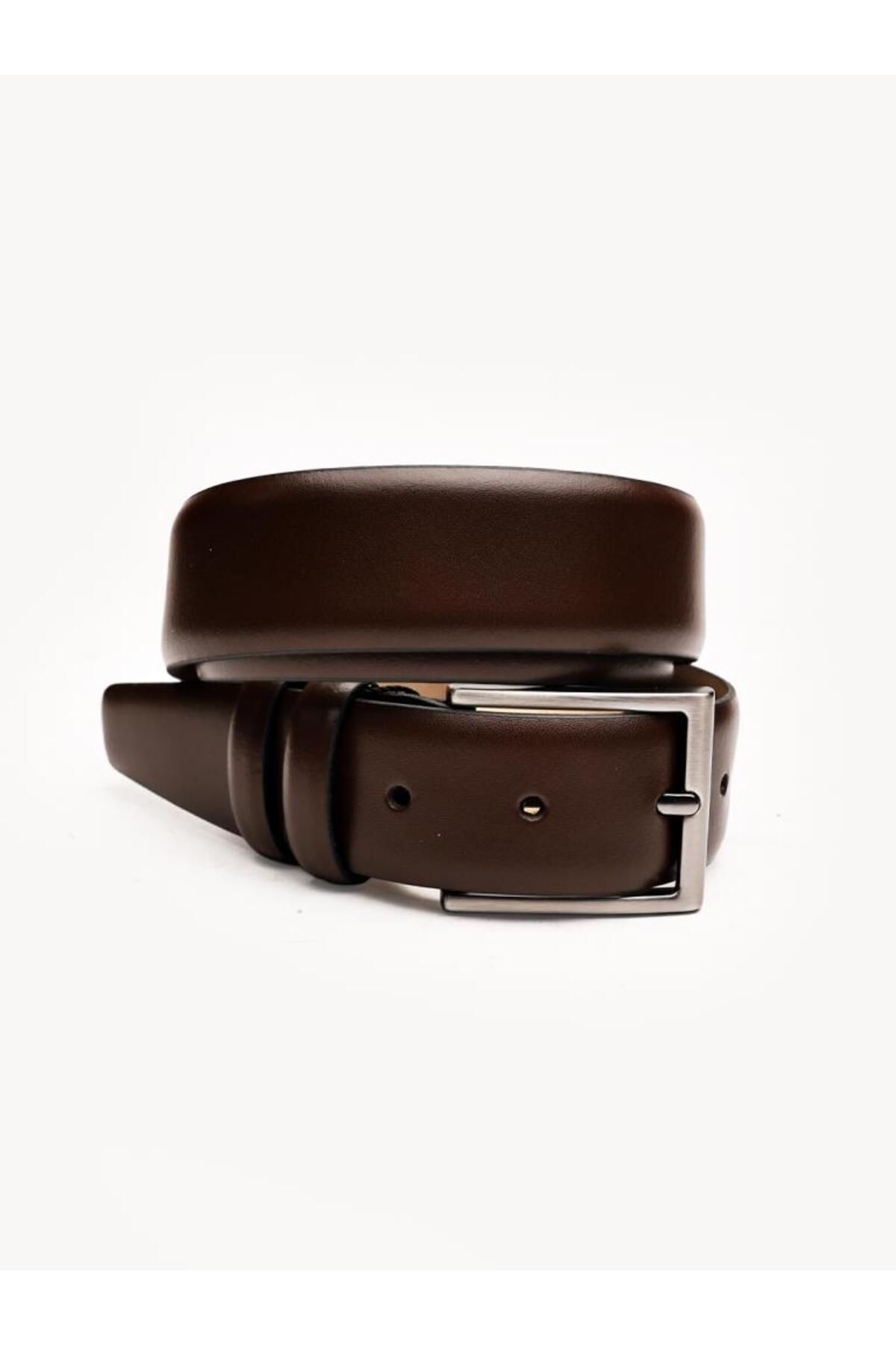 İBAY COFFEE LION BELT 036 KAHVERENGİ ERKEK KUMAŞ KEMERİ HAKİKİ DERİ