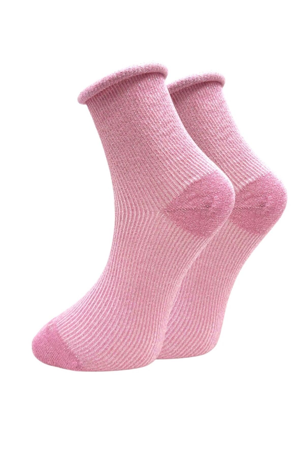 CARNAVAL SOCKS Simli Pembe Renkli Fitilli Lastiksiz Kadın Çorap