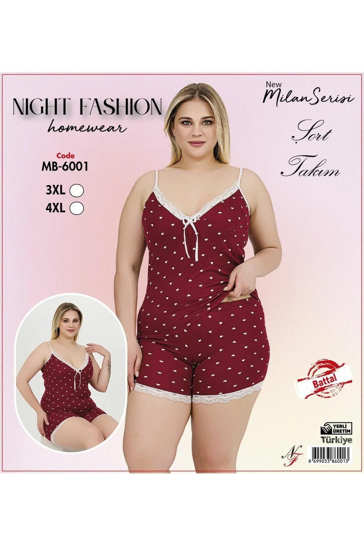 Emir Store İp Askılı Büyük Beden Kadın Pijama Takımı