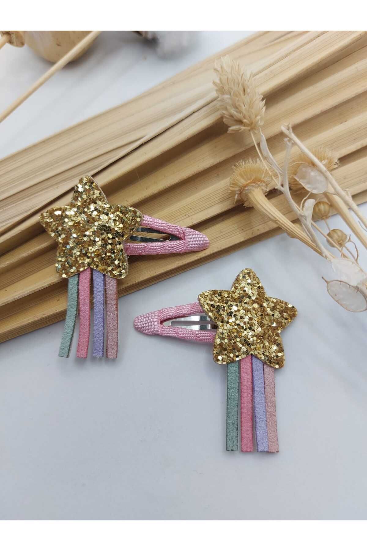 AsRa Accessories Glitter Kayan yıldız temalı çıtçıt toka