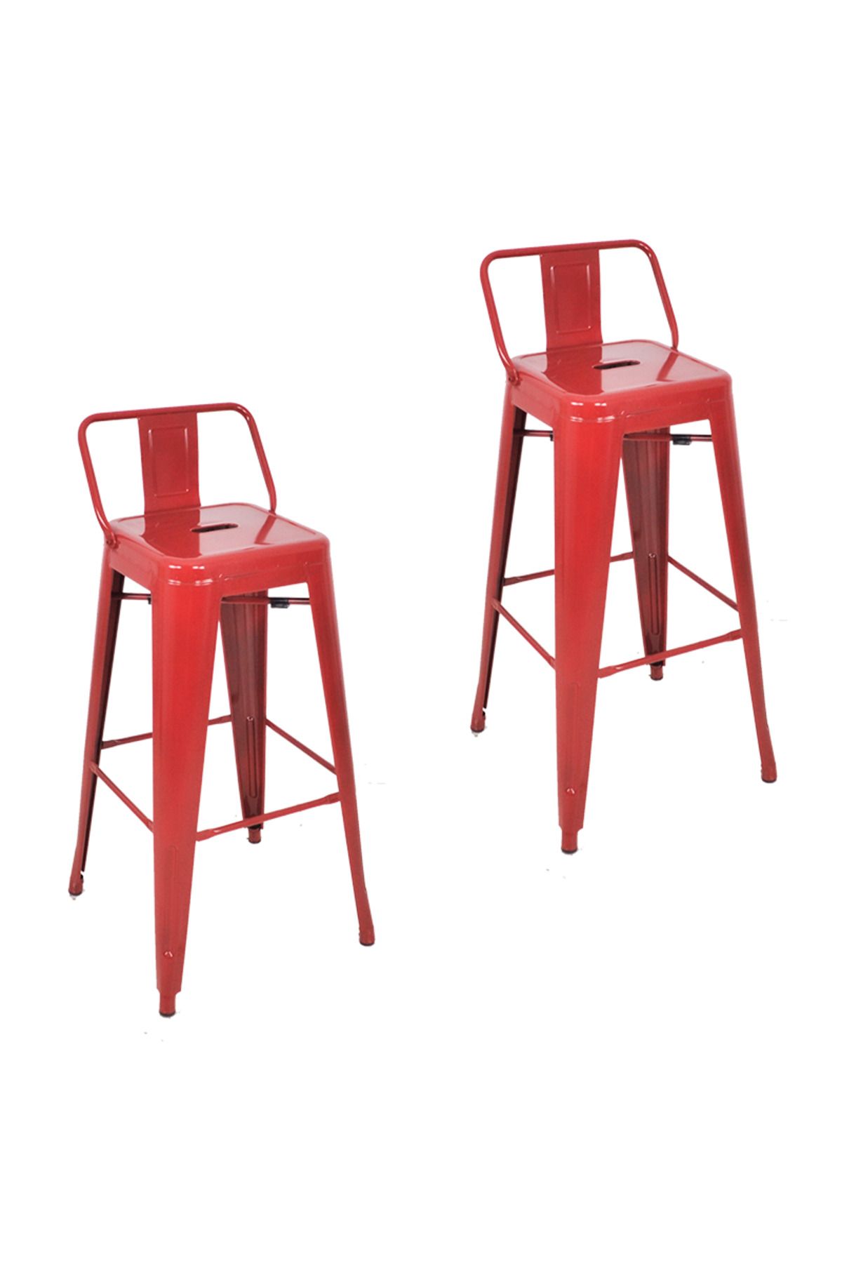 ChairLife Tolix Sırtlı Metal Bar Tabure (2 Adet)