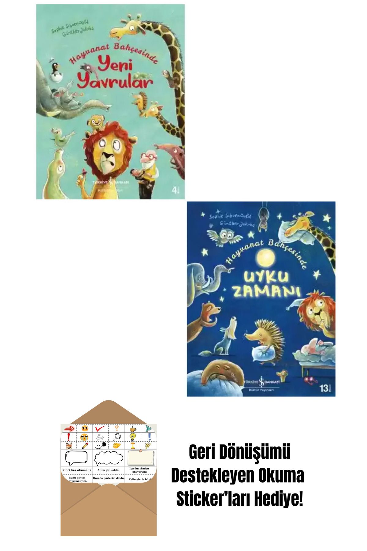 TÜRKİYE İŞ BANKASI KÜLTÜR YAYINLARI Hayvanat Bahçesi - Uyku Zamanı 2 Kitap Set + Okuma Sticker'ları